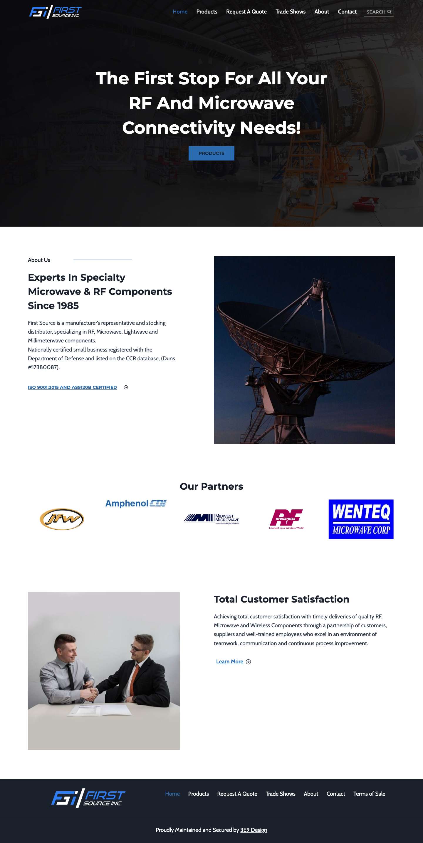First Source Inc – RF ComponentsSearchToggle MenuToggle Menu CloseSearch - Full Screenshot