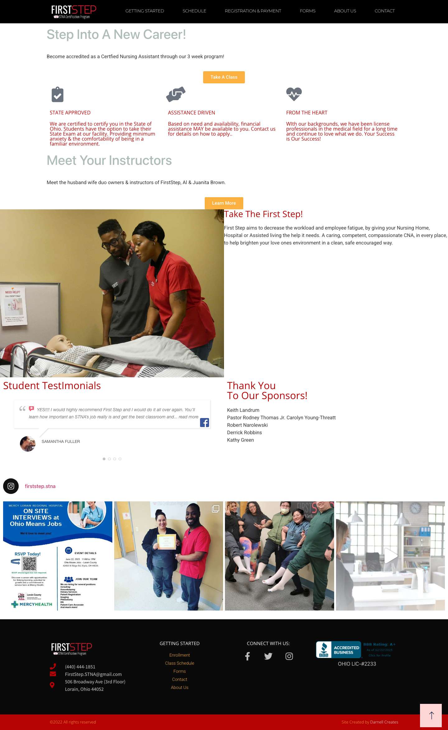 First Step STNA Certification – CNA Certification in Lorain, Ohioarrow - Full Screenshot