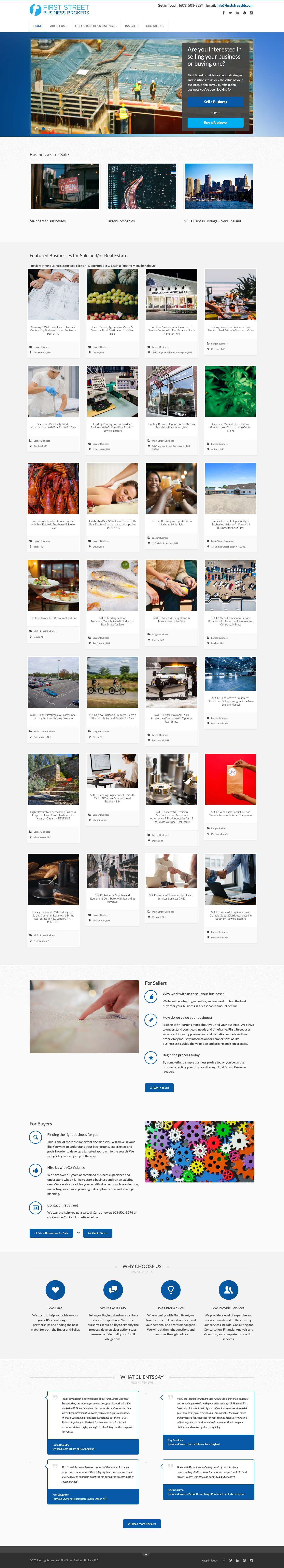 First Street Business Brokers – The first and best place to sell & buy a business - Full Screenshot