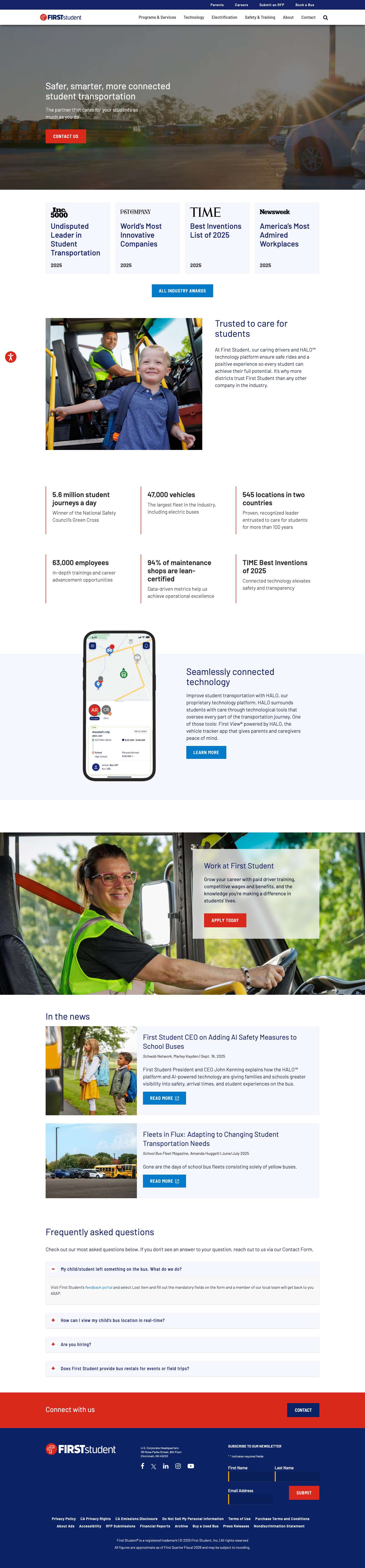 Home - First Student, Inc. - Full Screenshot