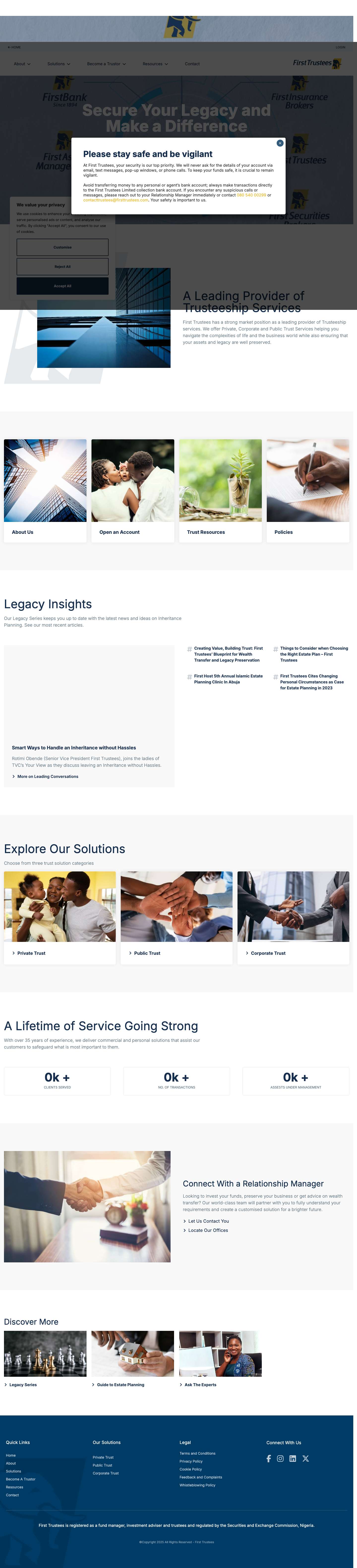 Home - First Trustees - Full Screenshot