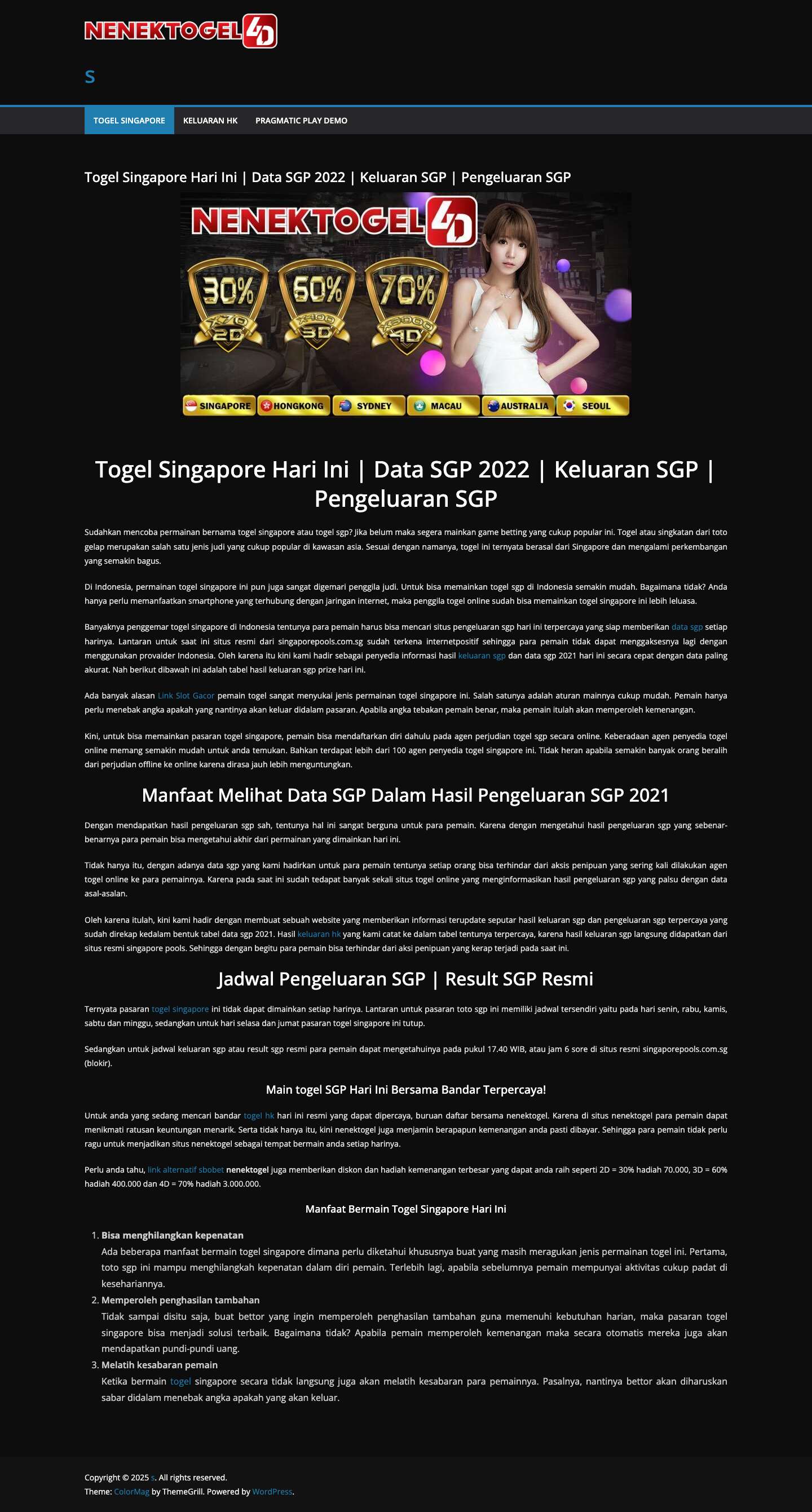 Togel Singapore Hari Ini | Data SGP 2022 | Keluaran SGP | Pengeluaran SGP - s - Full Screenshot