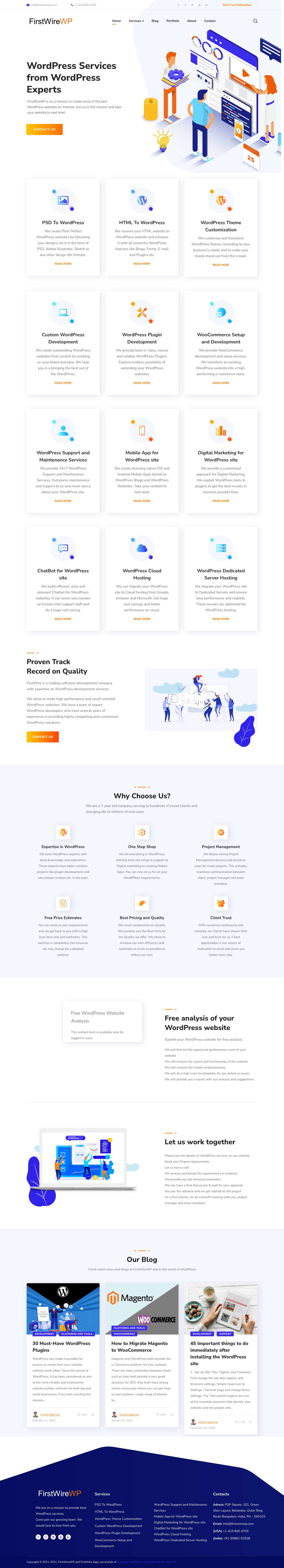 WordPress Services from WordPress Experts | Consulting, Setup, Customization, Hosting, Apps, Marketing and Support - Full Screenshot