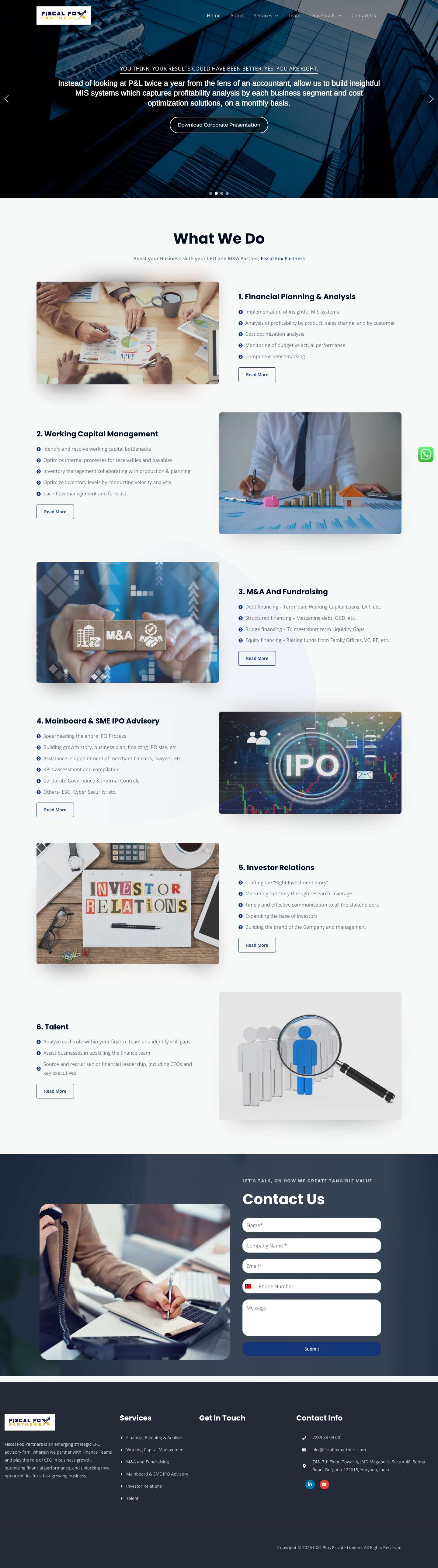 Home - CFO Partner and Investment Banking - Full Screenshot