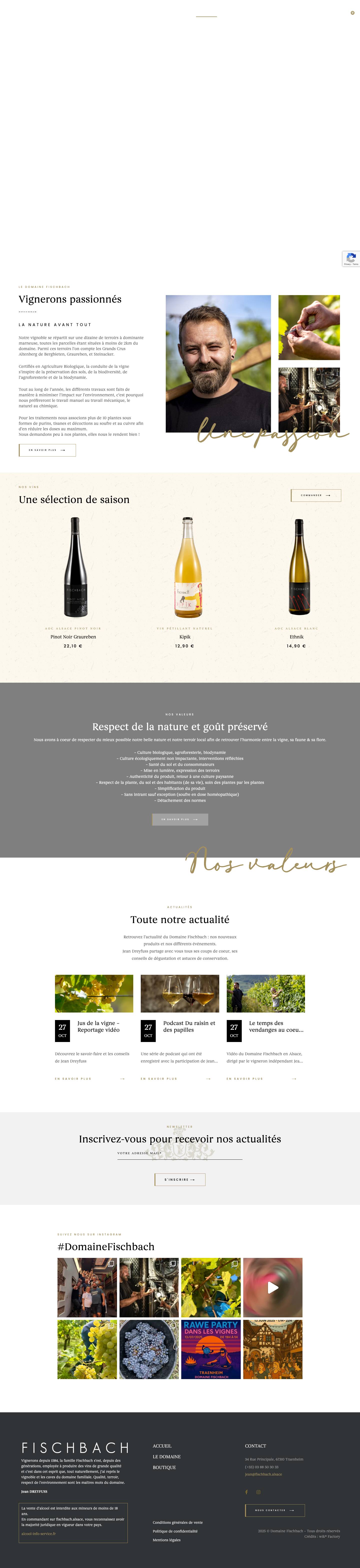 Page d'accueil - Domaine Fischbach - Full Screenshot