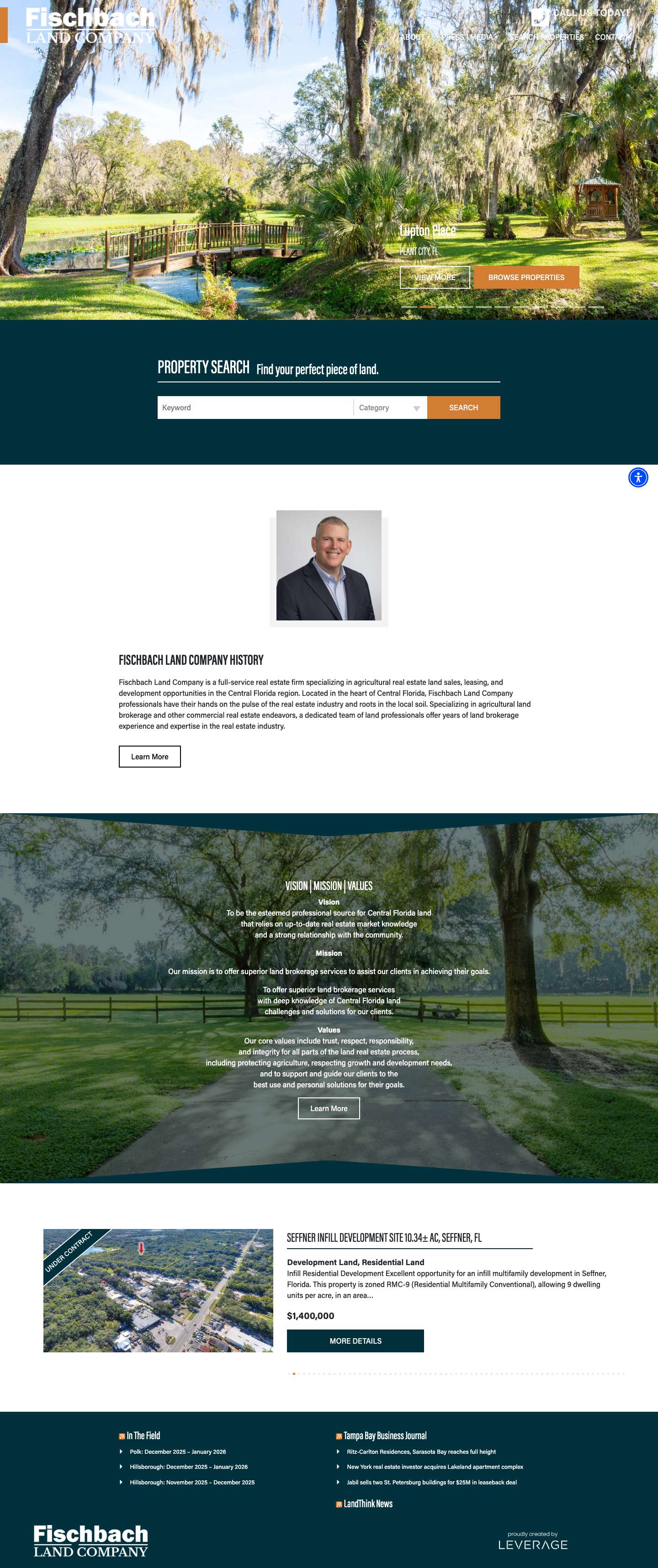 Fischbach Land Company | Agriculture & Commercial Real Estate Services - Full Screenshot