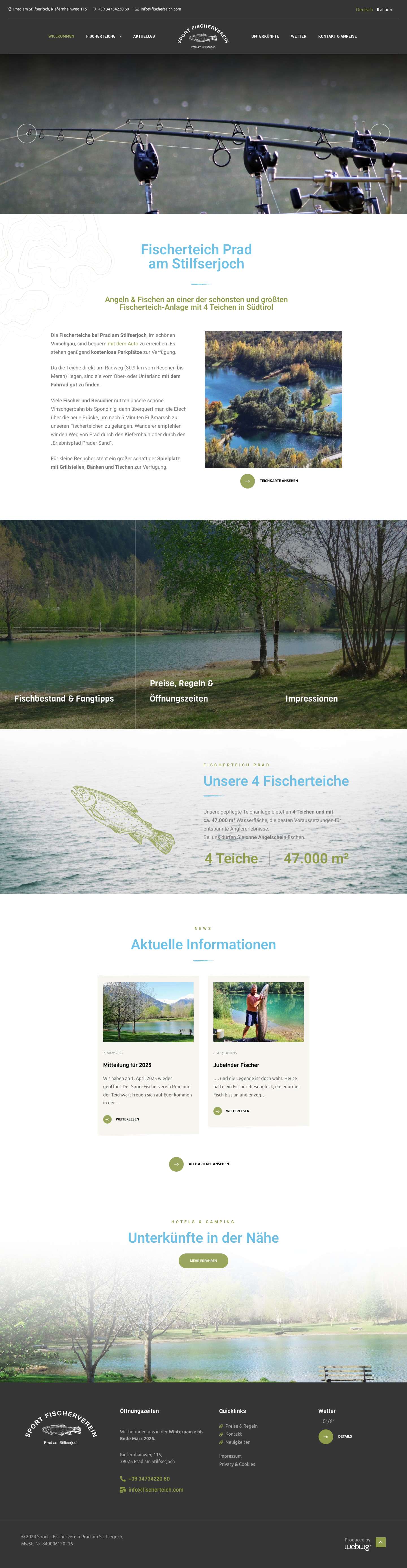 Angeln & Fischen in Südtirol | Fischerteich Prad am Stilfserjoch - Full Screenshot