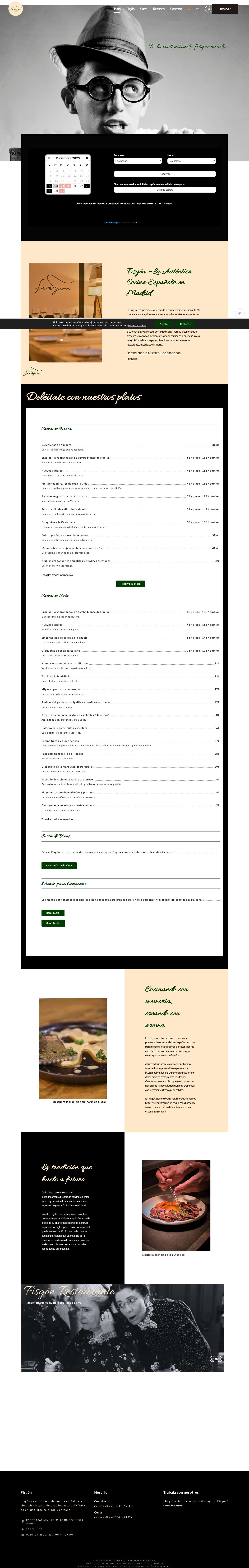 Disfruta de la auténtica cocina española en Madrid | Fisgón - Full Screenshot