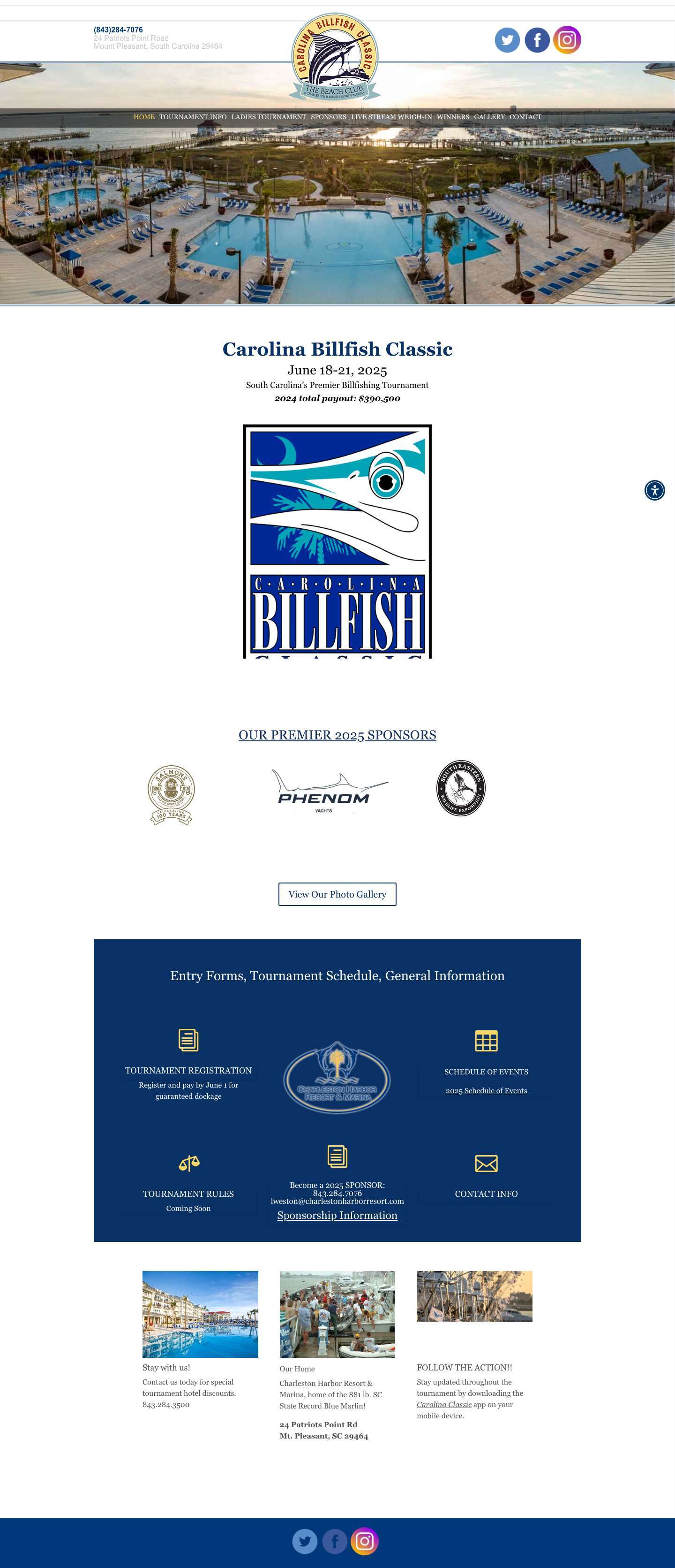 Beach Club Billfish Classic Charleston Harbor Resort and Marina - Full Screenshot