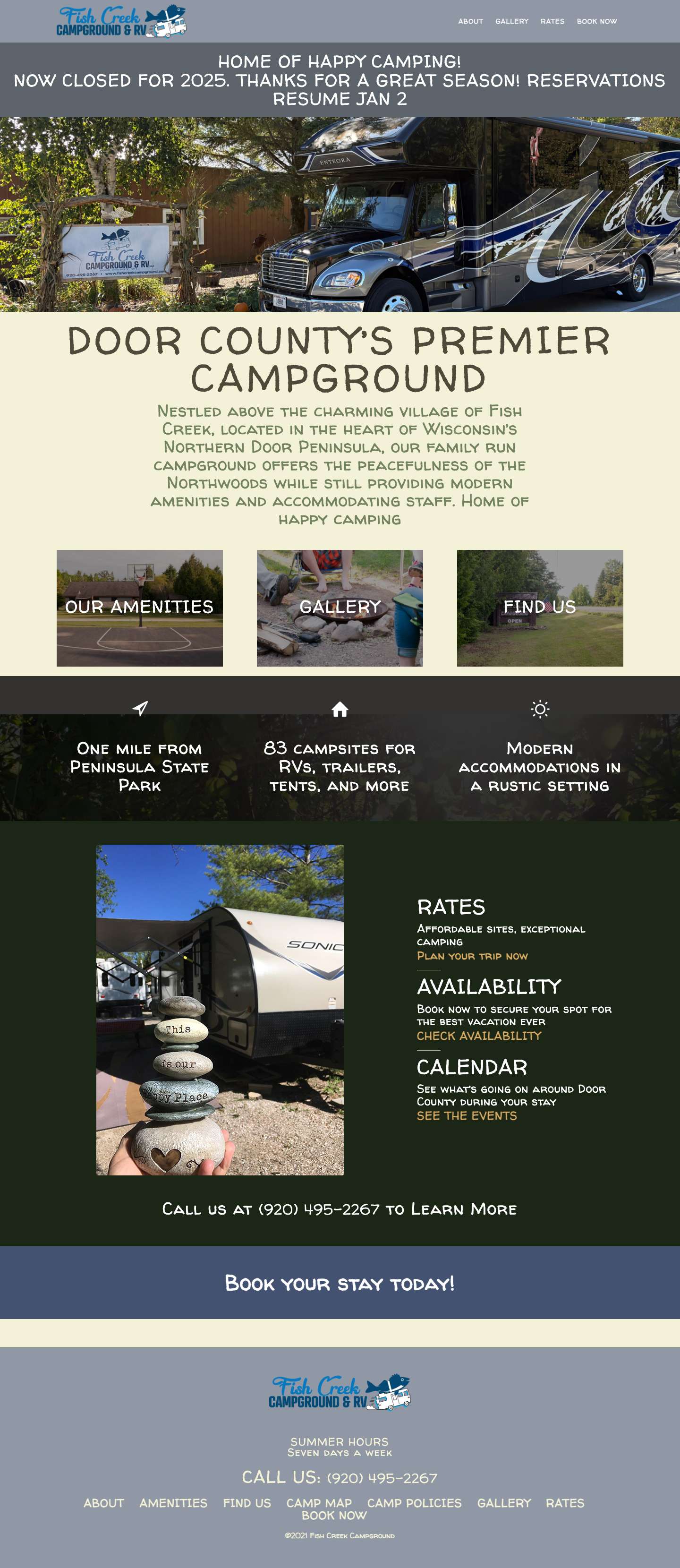 Fish Creek Campground – Door County's Premier CampgroundScroll to top - Full Screenshot