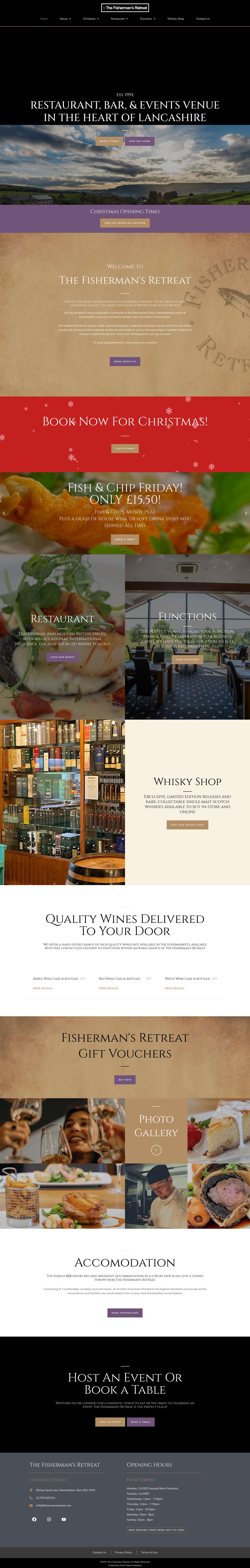 The Fishermans Retreat - Restaurant, Bar, & Events Venue - Full Screenshot