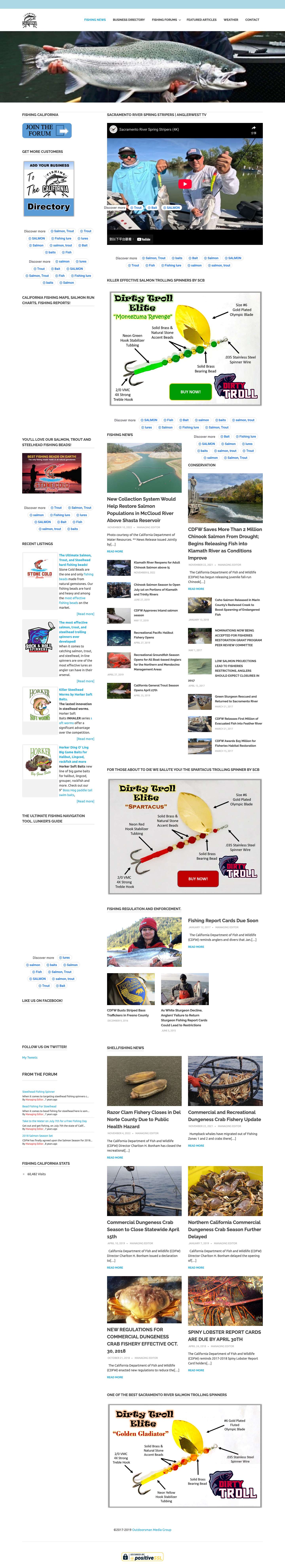 California Fishing Reports - California Fishing News - Fishing Updates - Full Screenshot