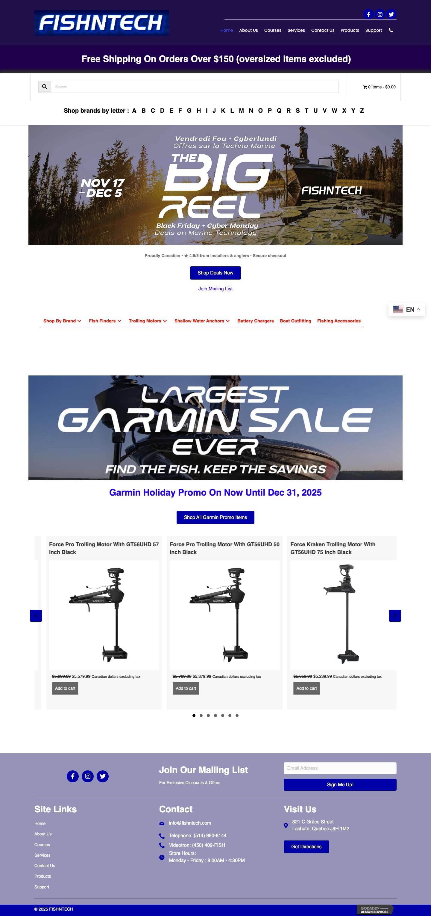 Fishing Equipment, Lachute, QC | FISHNTECH - Full Screenshot