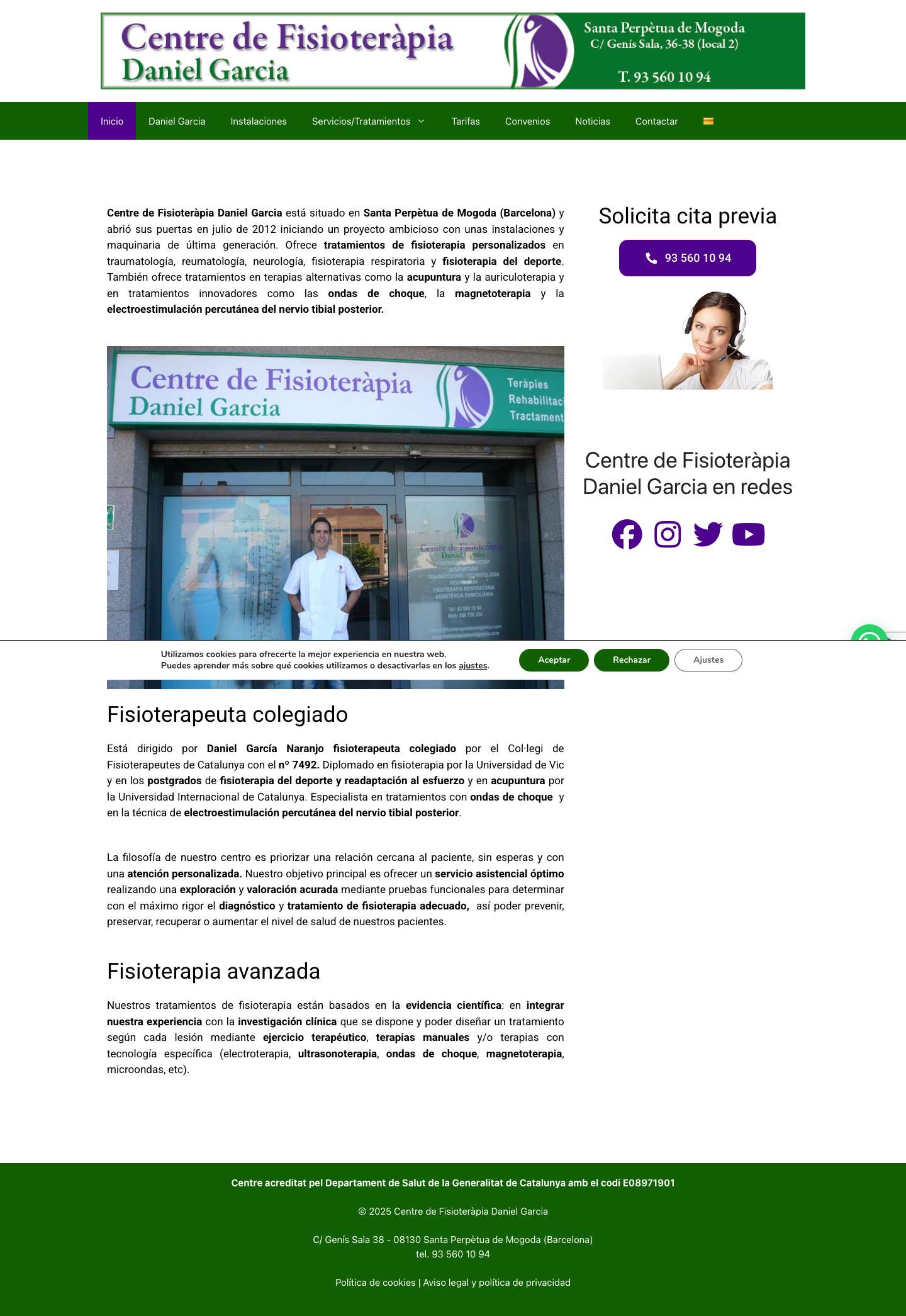 Centre de Fisioteràpia Daniel Garcia (Santa Perpètua de Mogoda)WhatsApp - Full Screenshot