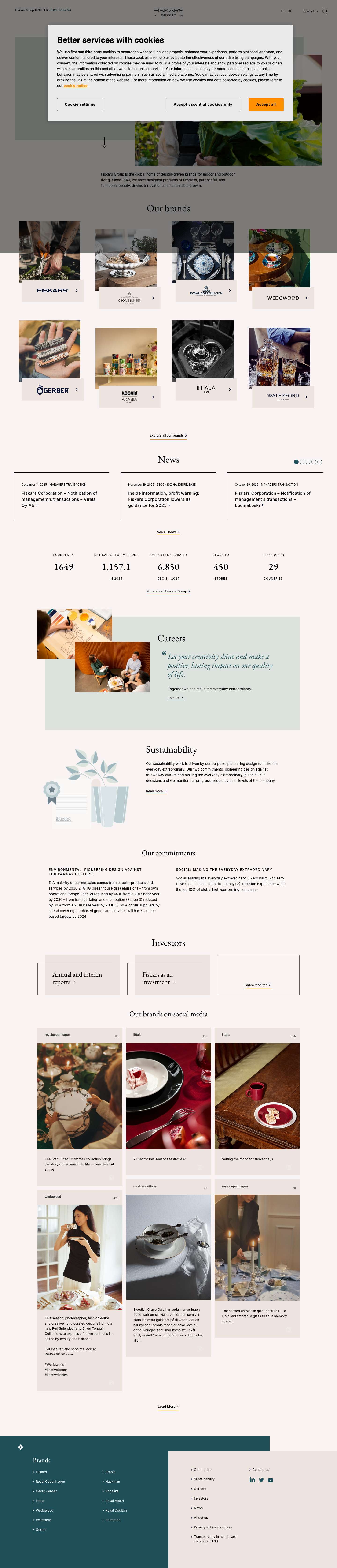 Pioneering design to make the everyday extraordinary - Fiskars Group - Full Screenshot