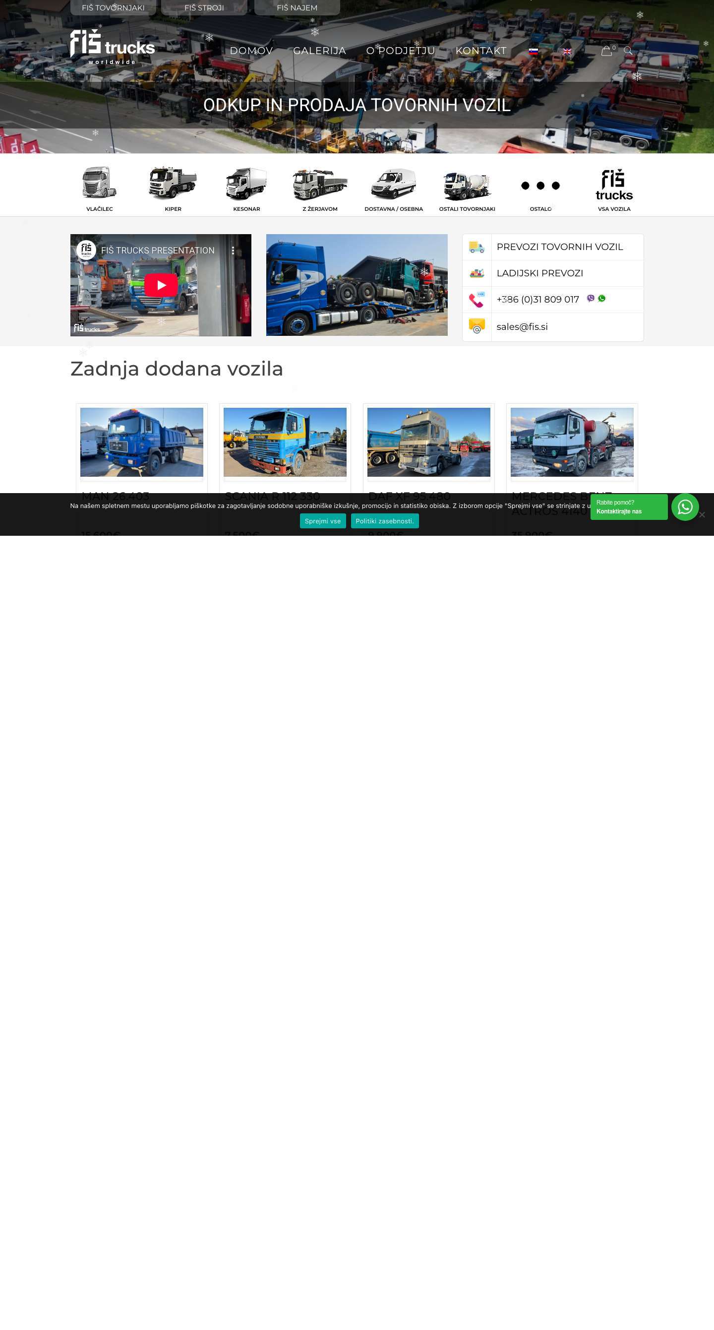 Domov - Fiš Trucks - Full Screenshot