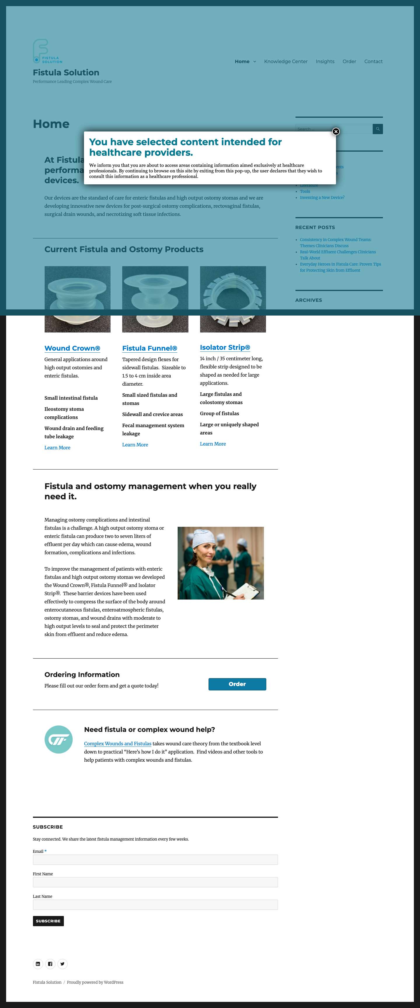 Home - Fistula Solution - Full Screenshot