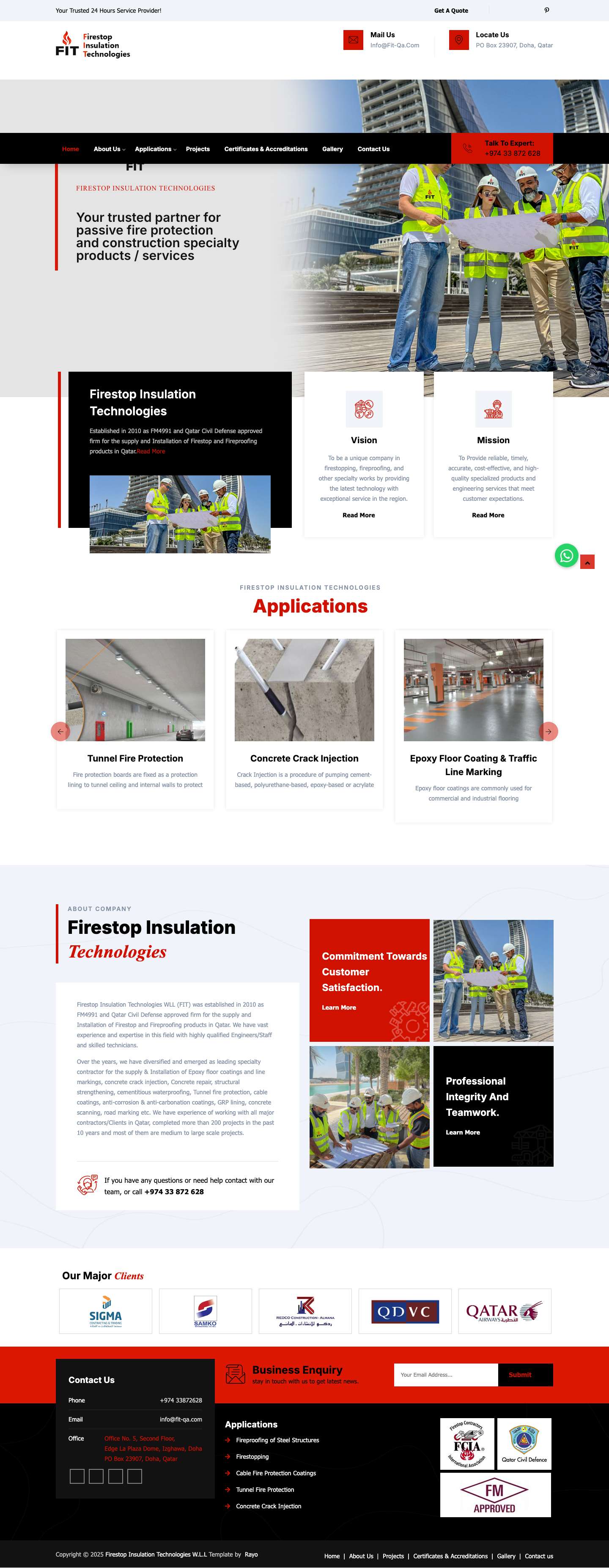 Firestop Insulation Technologies WLL - Full Screenshot