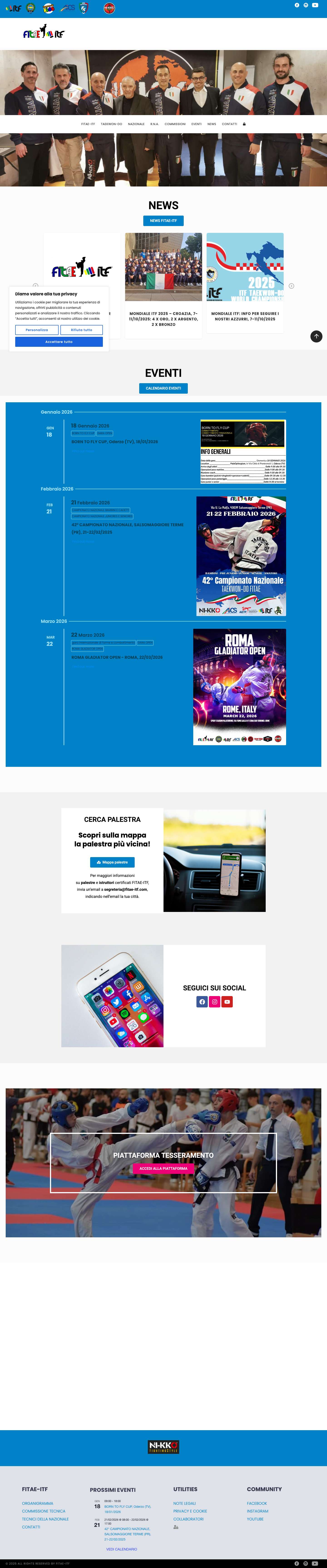 Home - FITAE-ITF Federazione Italiana Taekwon-Do - Full Screenshot