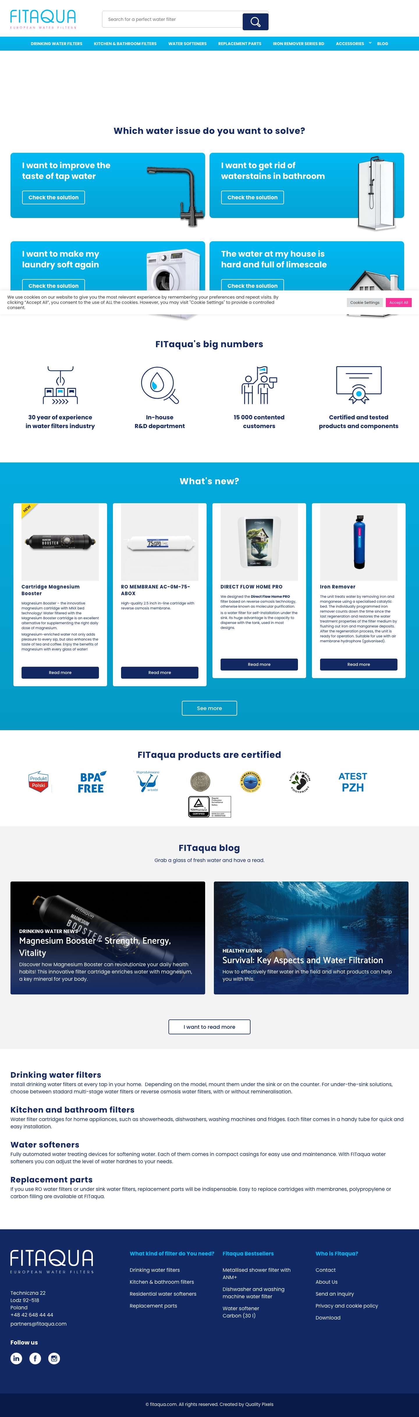 FITaqua - modern water filters for home use - Full Screenshot