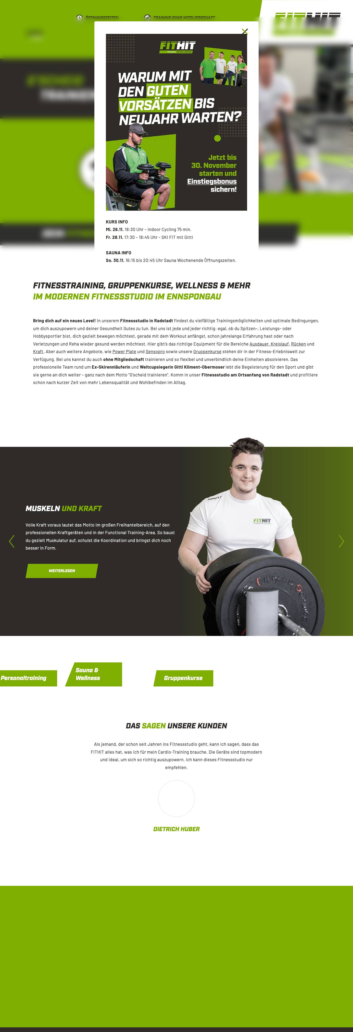FITHIT-Fitnessstudio in Radstadt, Ennspongau - Full Screenshot