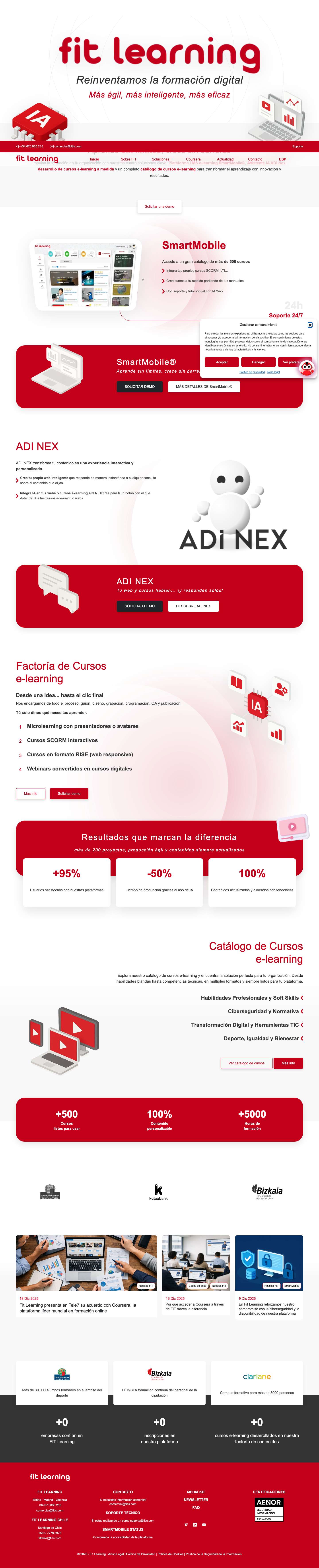 Inicio Formación Digital para Empresas | FIT Learning - Full Screenshot