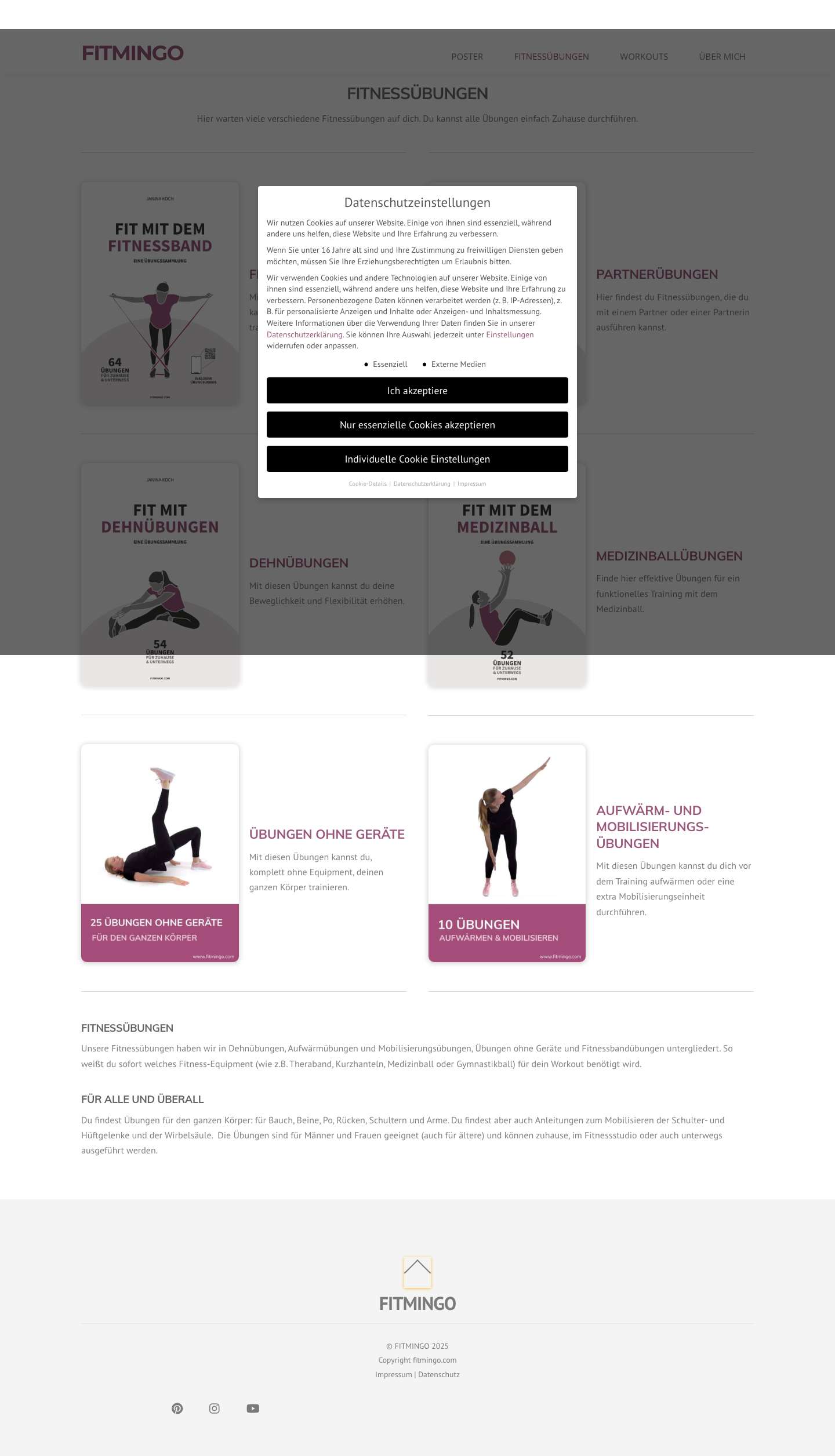 Übungen - FITMINGO - Full Screenshot