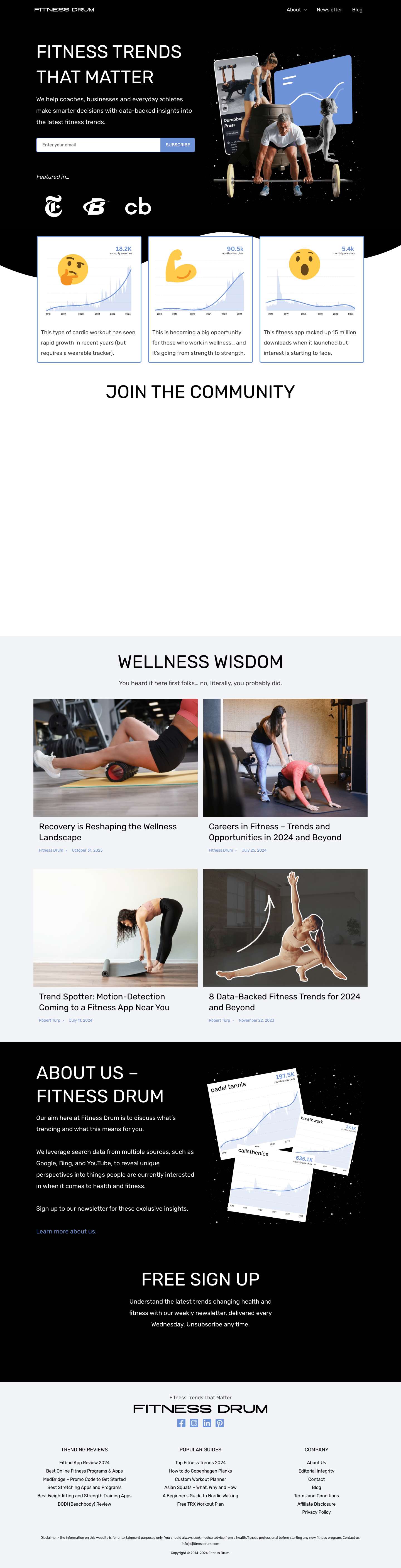 Fitness Drum - Fitness Trends That Matter - Full Screenshot