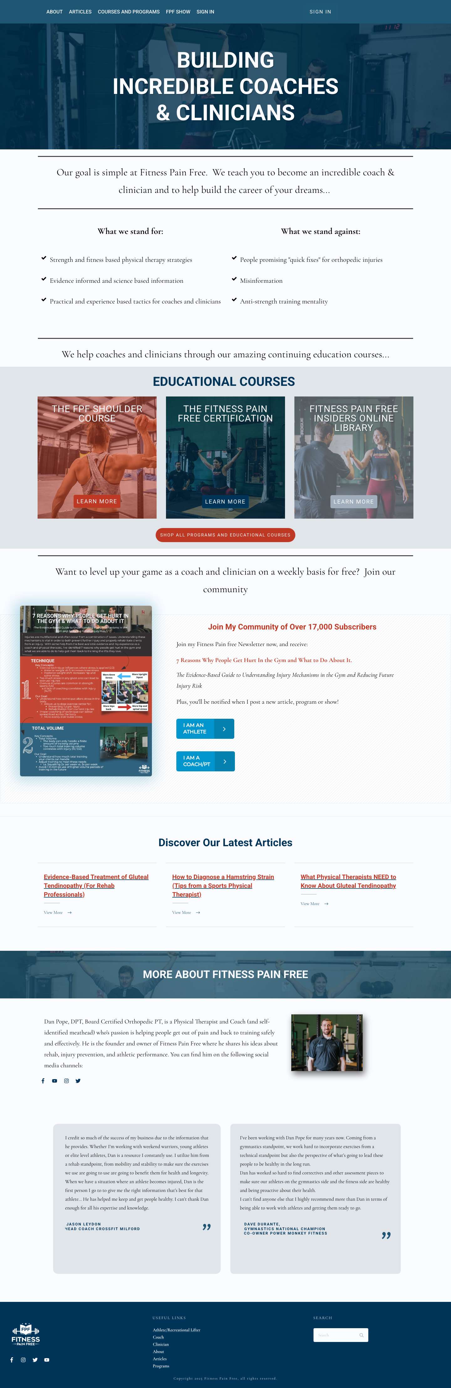 Home - Fitness Pain Free - Full Screenshot