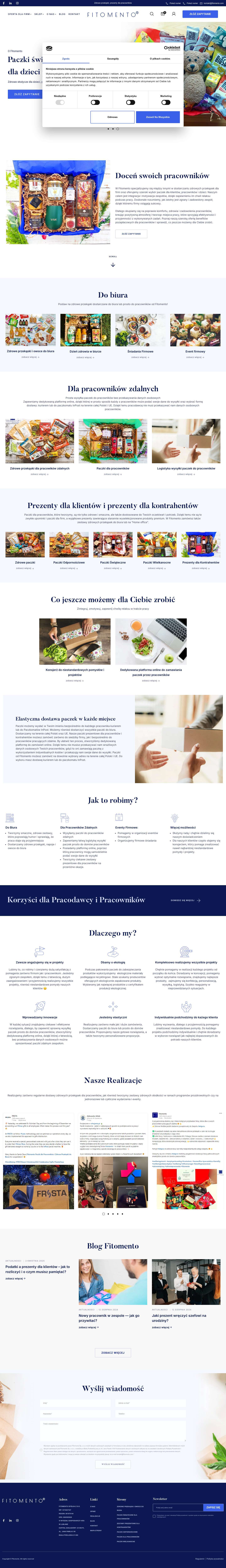 Paczki dla Pracowników - Paczki świąteczne - Zdrowe Przekąski do Biura - Fitomento - Full Screenshot