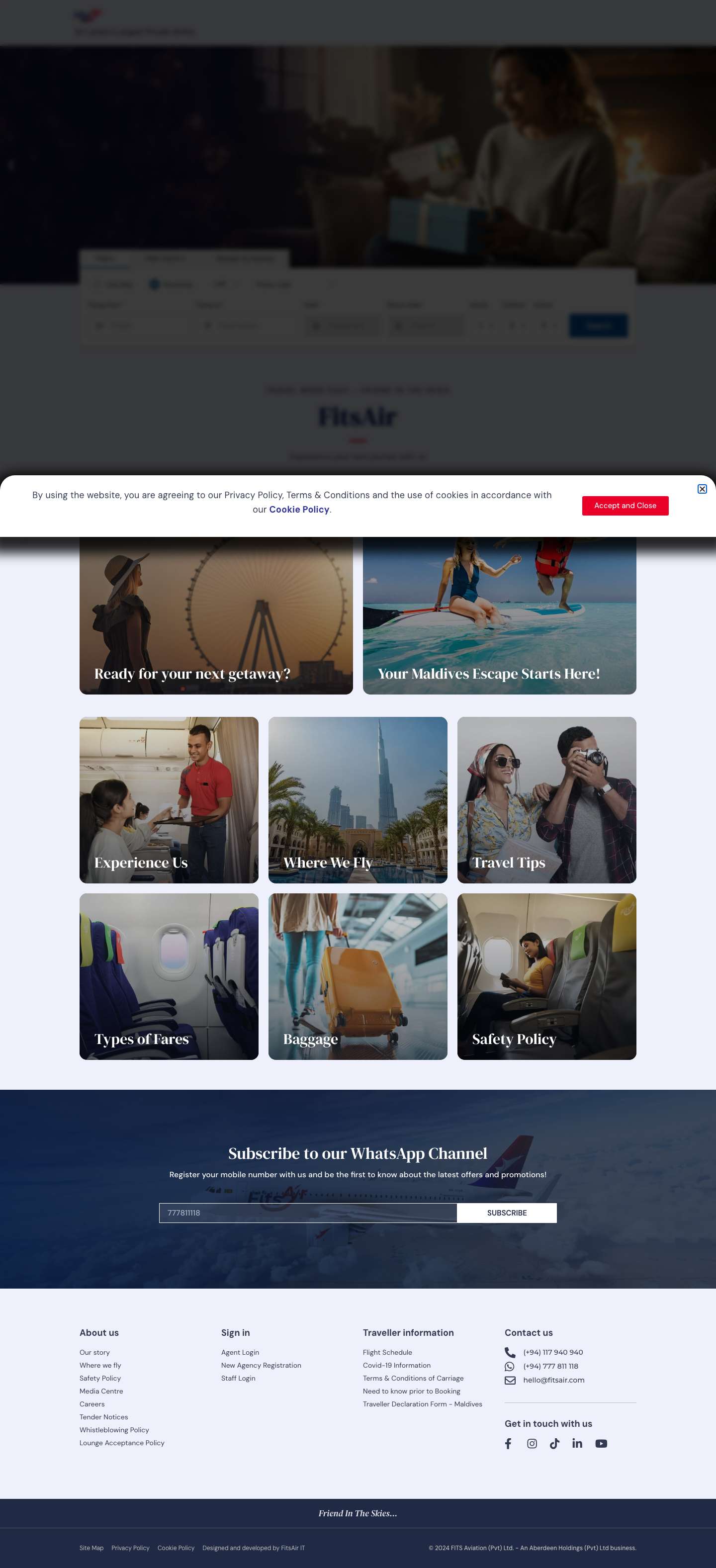 FitsAir – Friend In The Skies… – Sri Lanka's Largest Private Airline - Full Screenshot