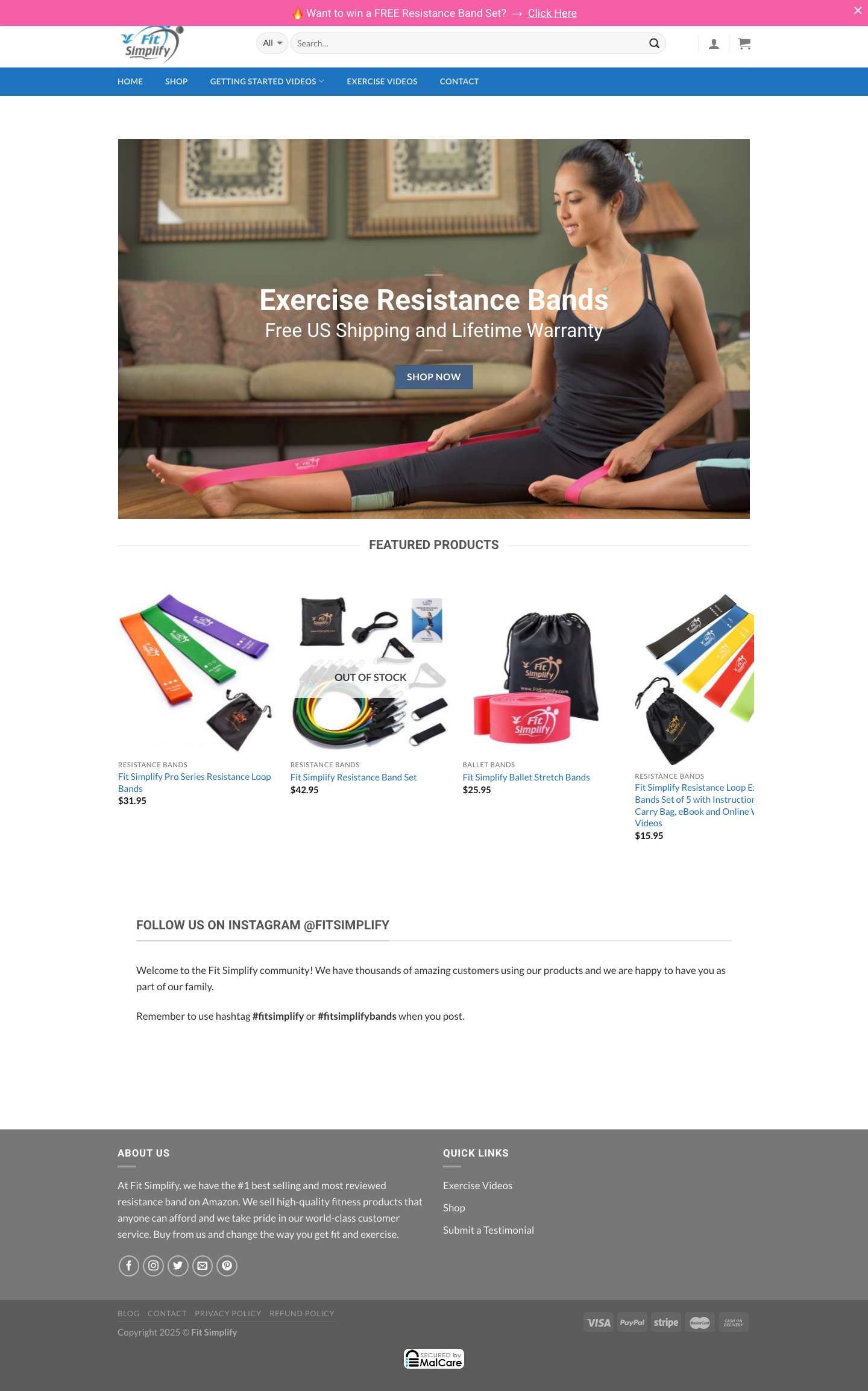 Fit Simplify - Home of the #1 Best Selling Resistance Band on Amazon - Full Screenshot