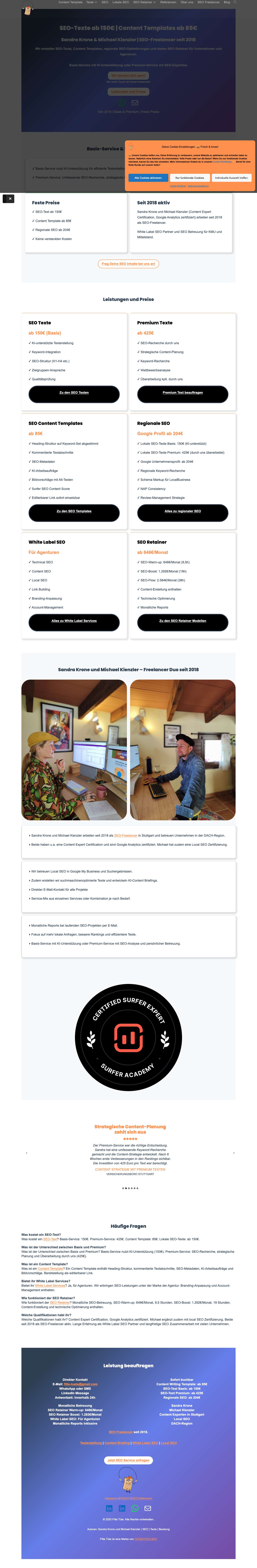 SEO-Texte ab150€ | Content Templates ab 85€ | Fitte Tüte - Full Screenshot