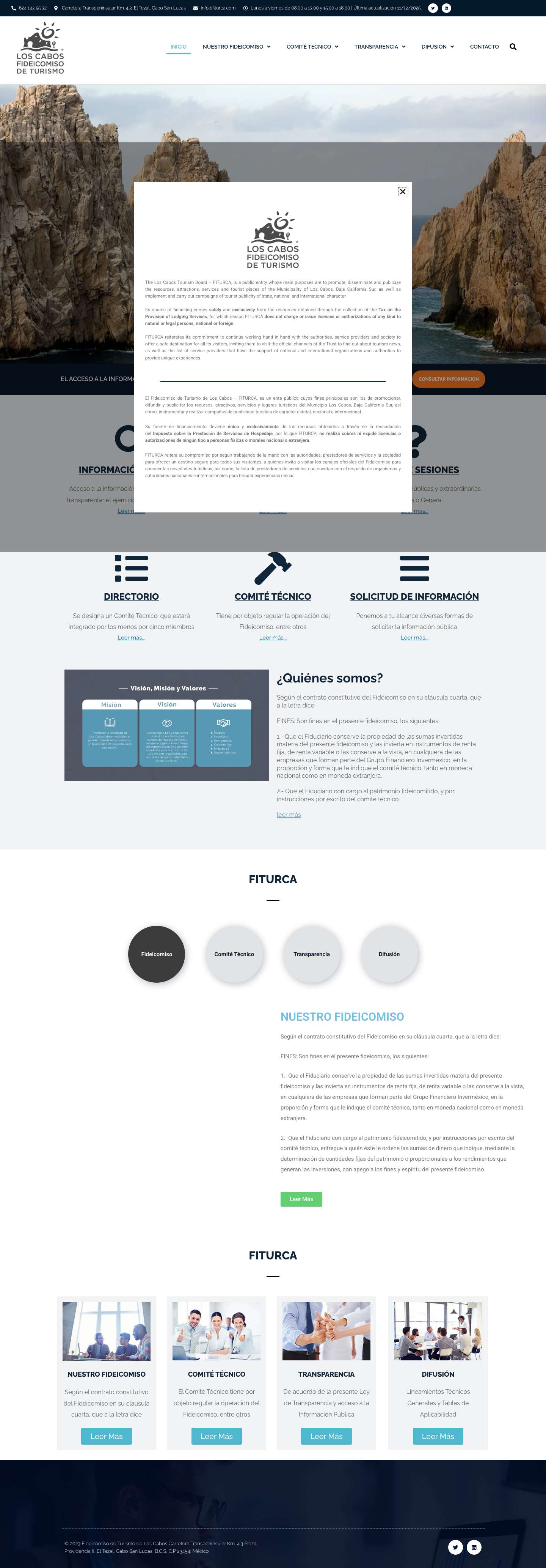 FITURCA - Fideicomiso de turismo de Los Cabos - Full Screenshot