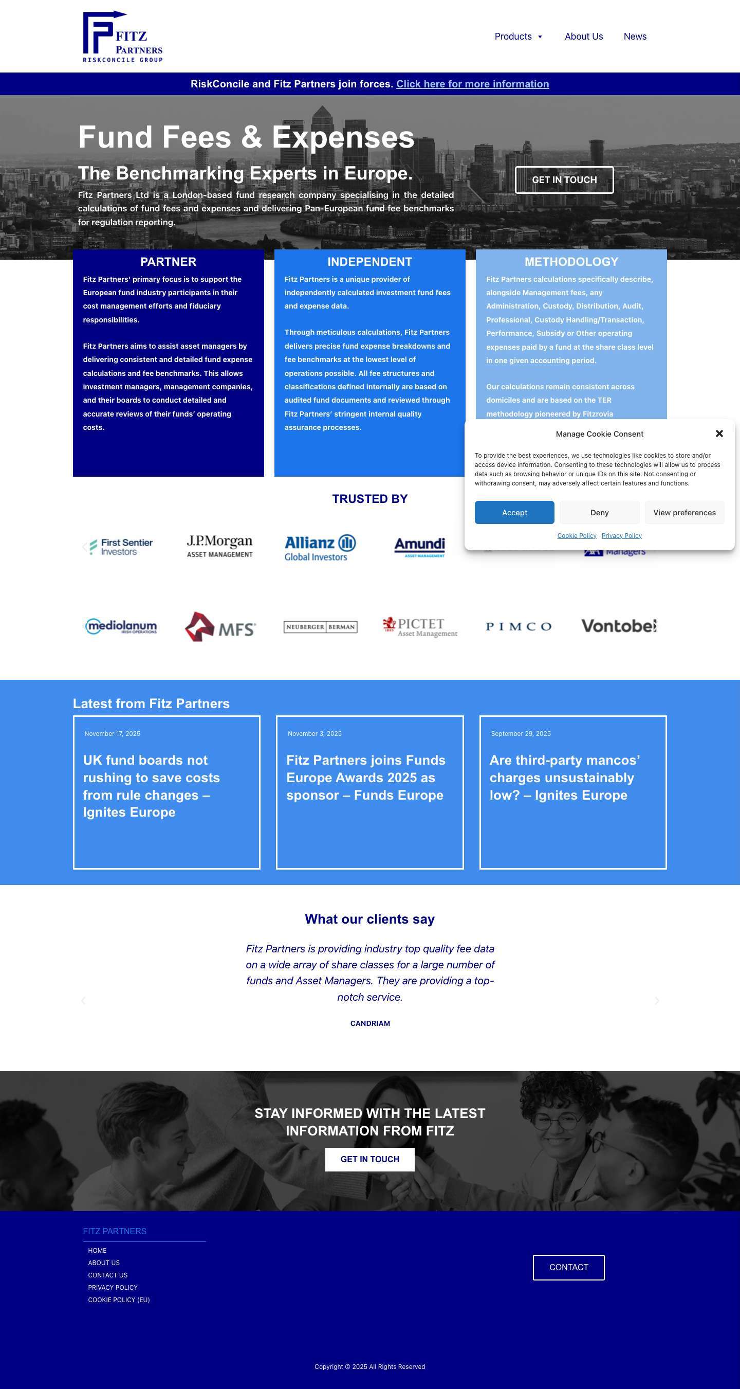 Fitz Partners Fund Fee Benchmarking - Full Screenshot