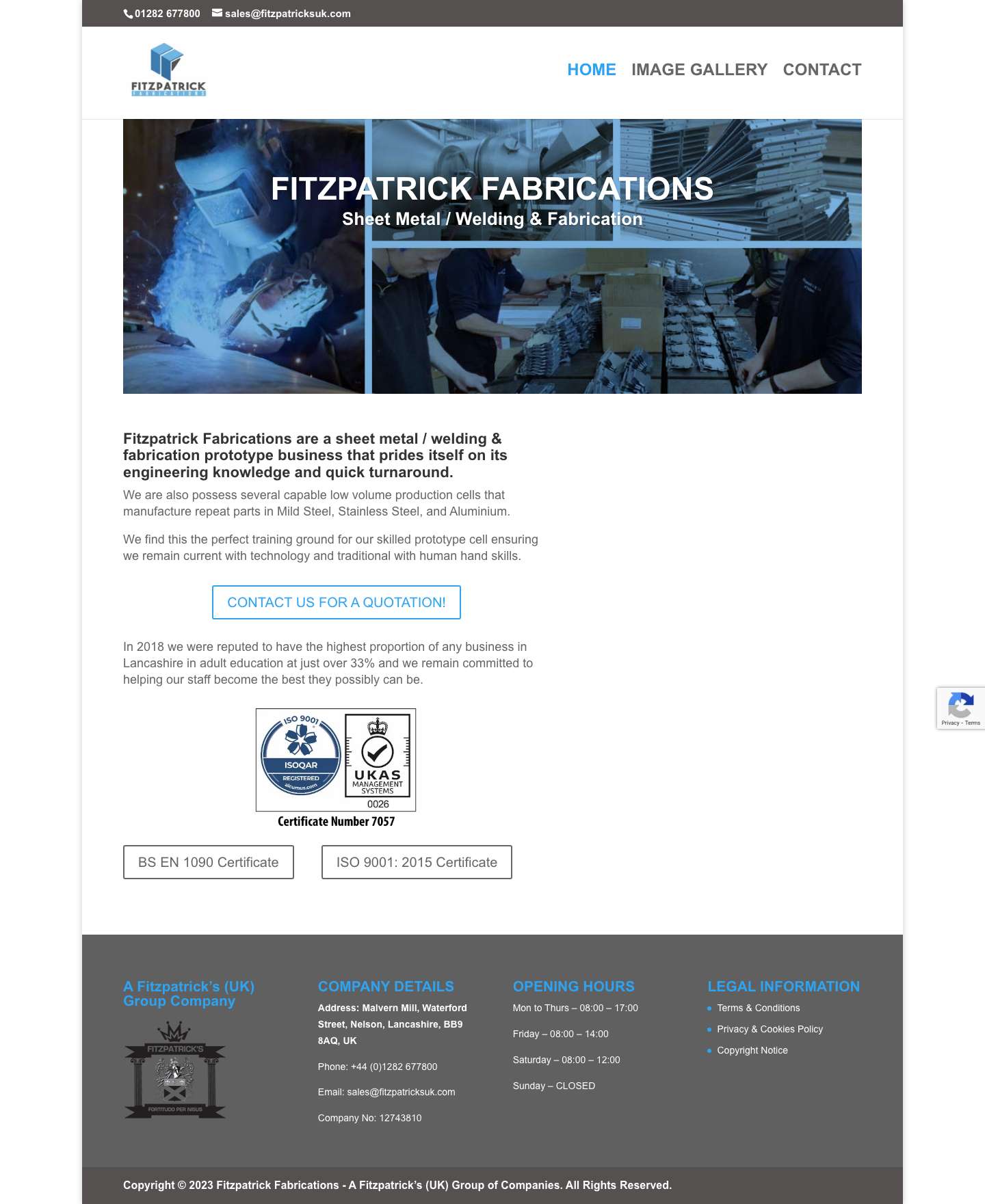 Fitzpatrick Fabrications - Sheet Metal / Welding & Fabrication - Full Screenshot
