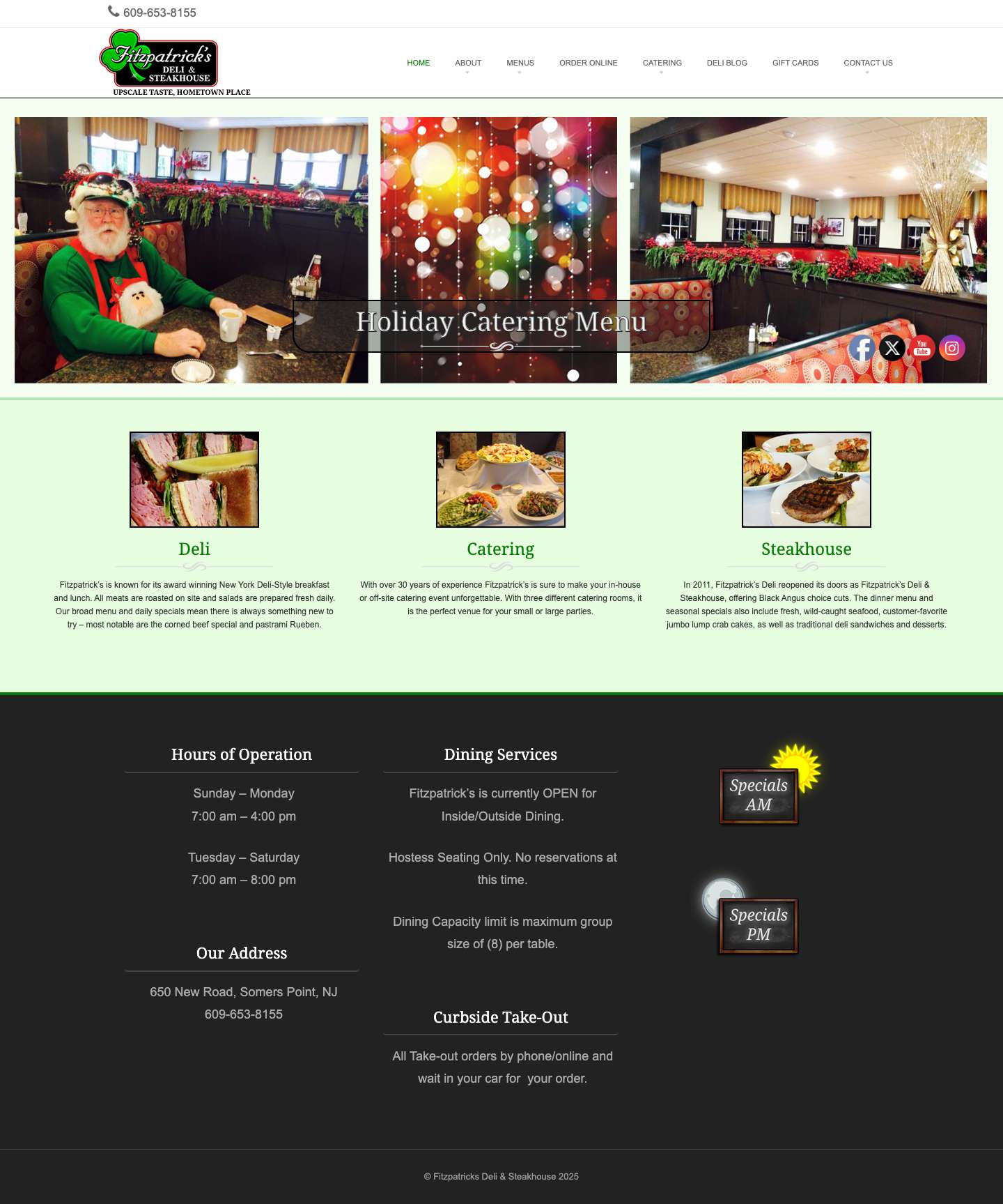 Fitzpatrick's Restaurant: Catering, Breakfast, Lunch: Linwood, Northfield - Full Screenshot