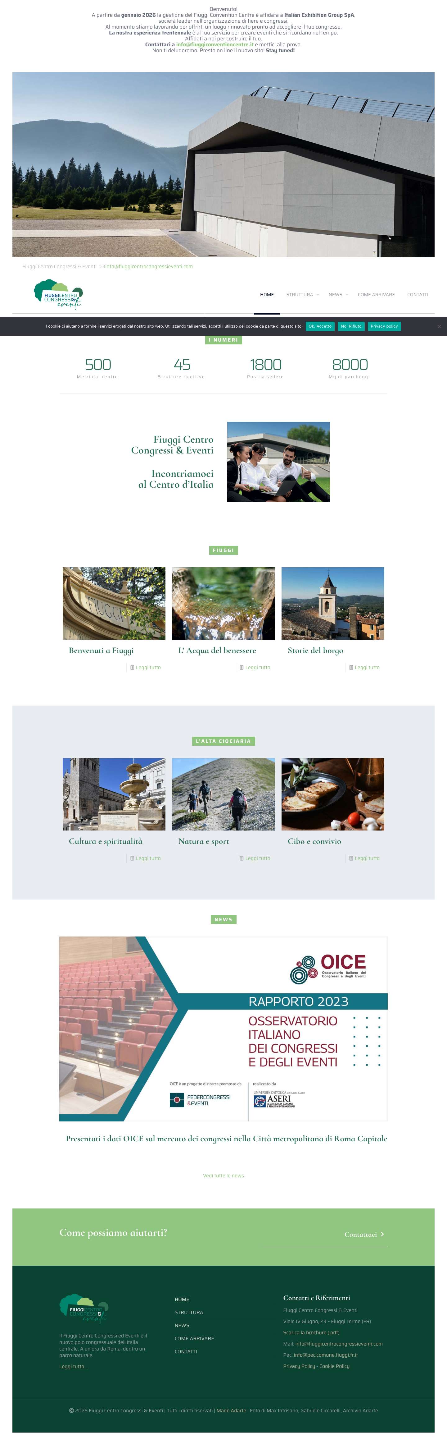 Home - Fiuggi Centro Congressi & Eventi - Full Screenshot
