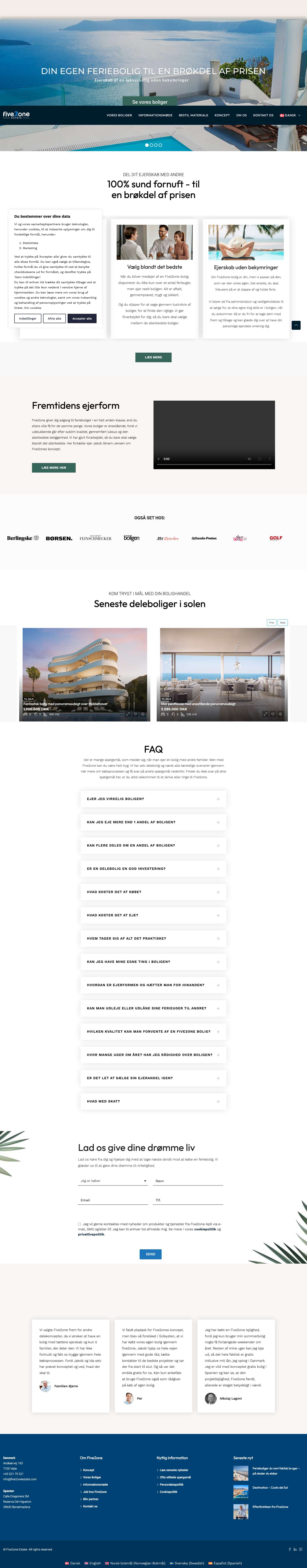 Køb Luksus Feriebolig hos Five2one Estate - Deleboliger i Spanien - Full Screenshot