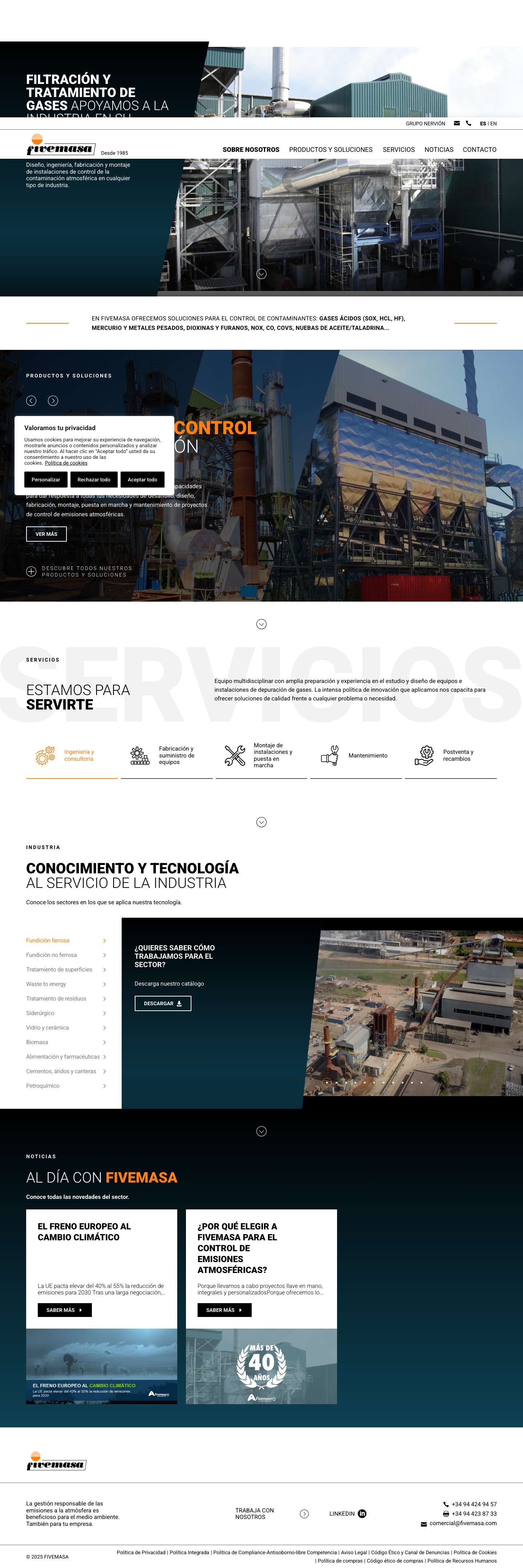 Fivemasa | Filtración y tratamiento de gases - Full Screenshot