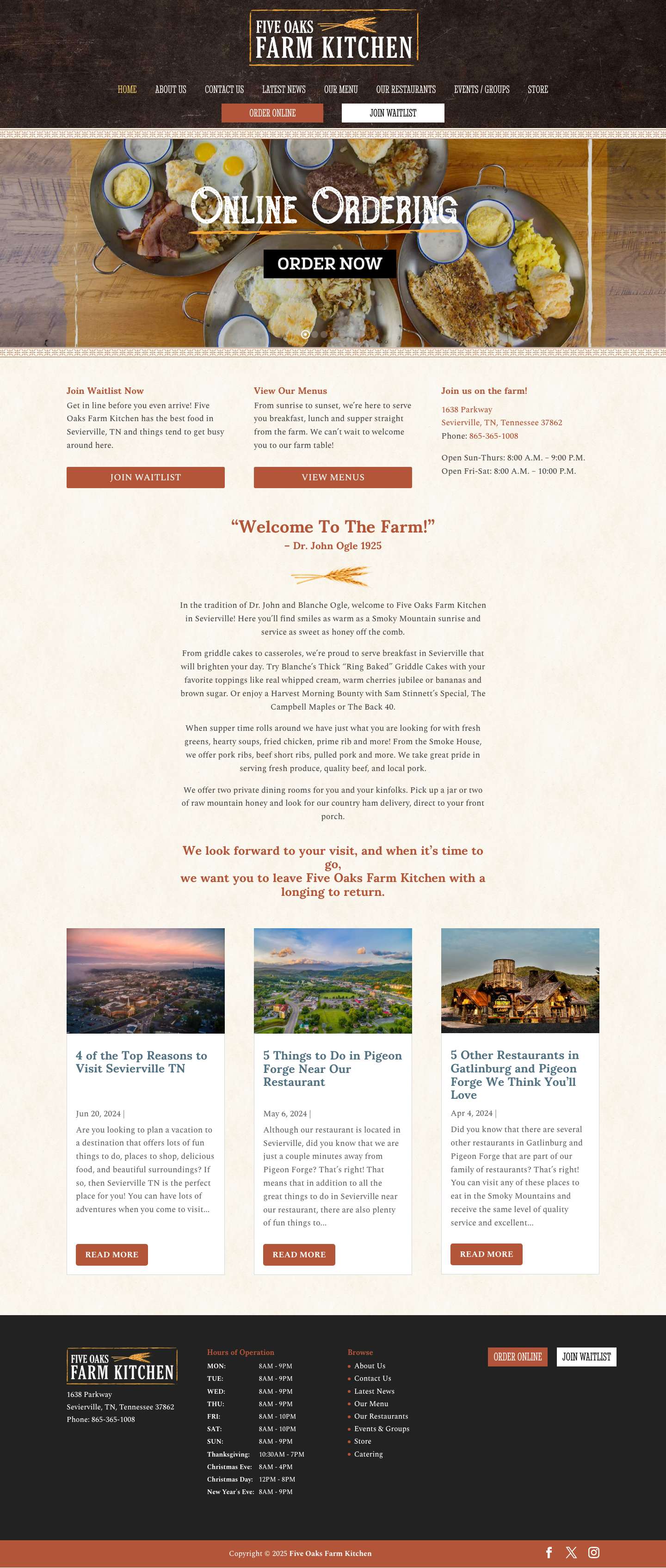 Five Oaks Farm Kitchen - Full Screenshot