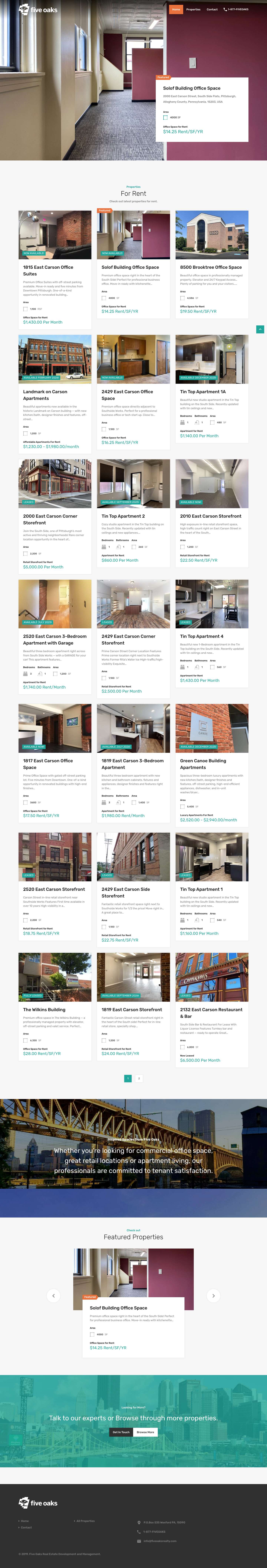 Welcome to Five Oaks Real Estate Development and Management - Full Screenshot