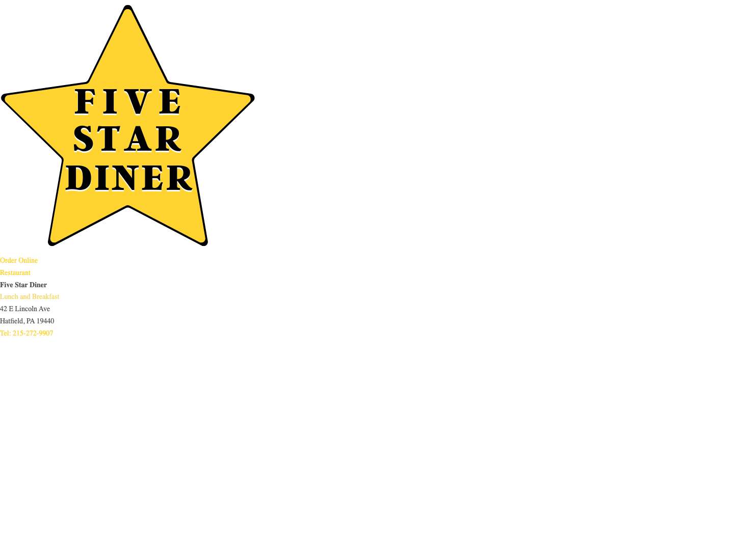 Five Star Diner | Family Restaurant | Hatfield, PA - Full Screenshot