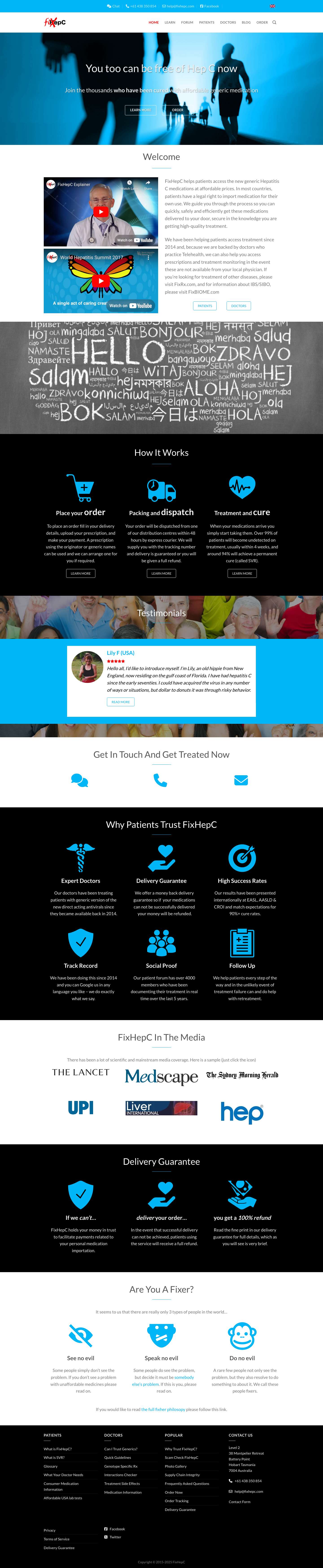 Home - FixHepC - Full Screenshot