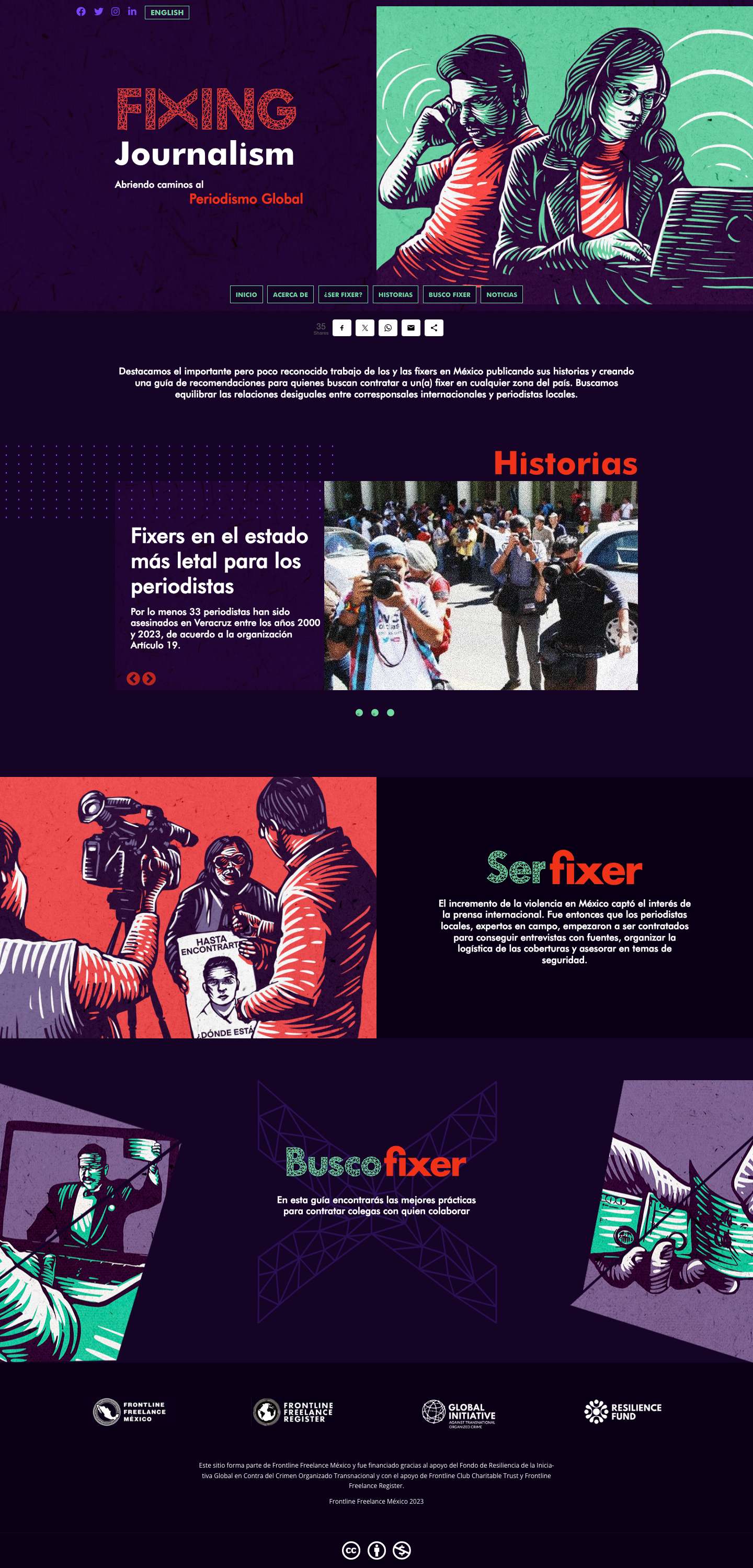 Inicio - Fixing Journalism - Full Screenshot