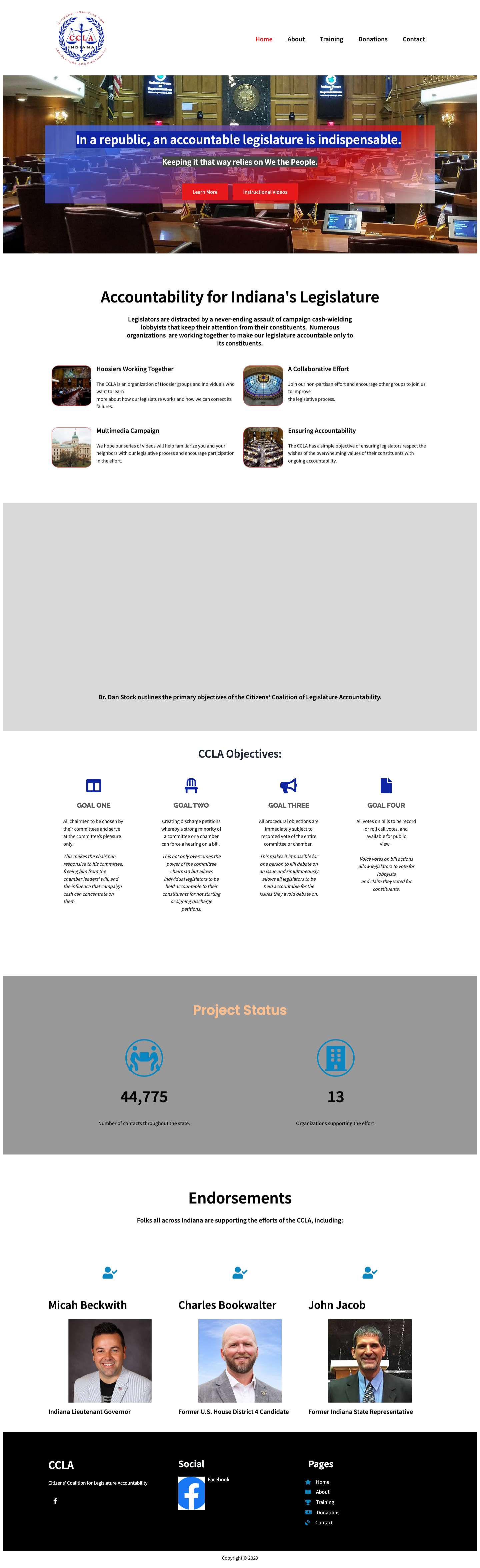 CCLA – Citizens' Coalition for Legislature Accountability - Full Screenshot