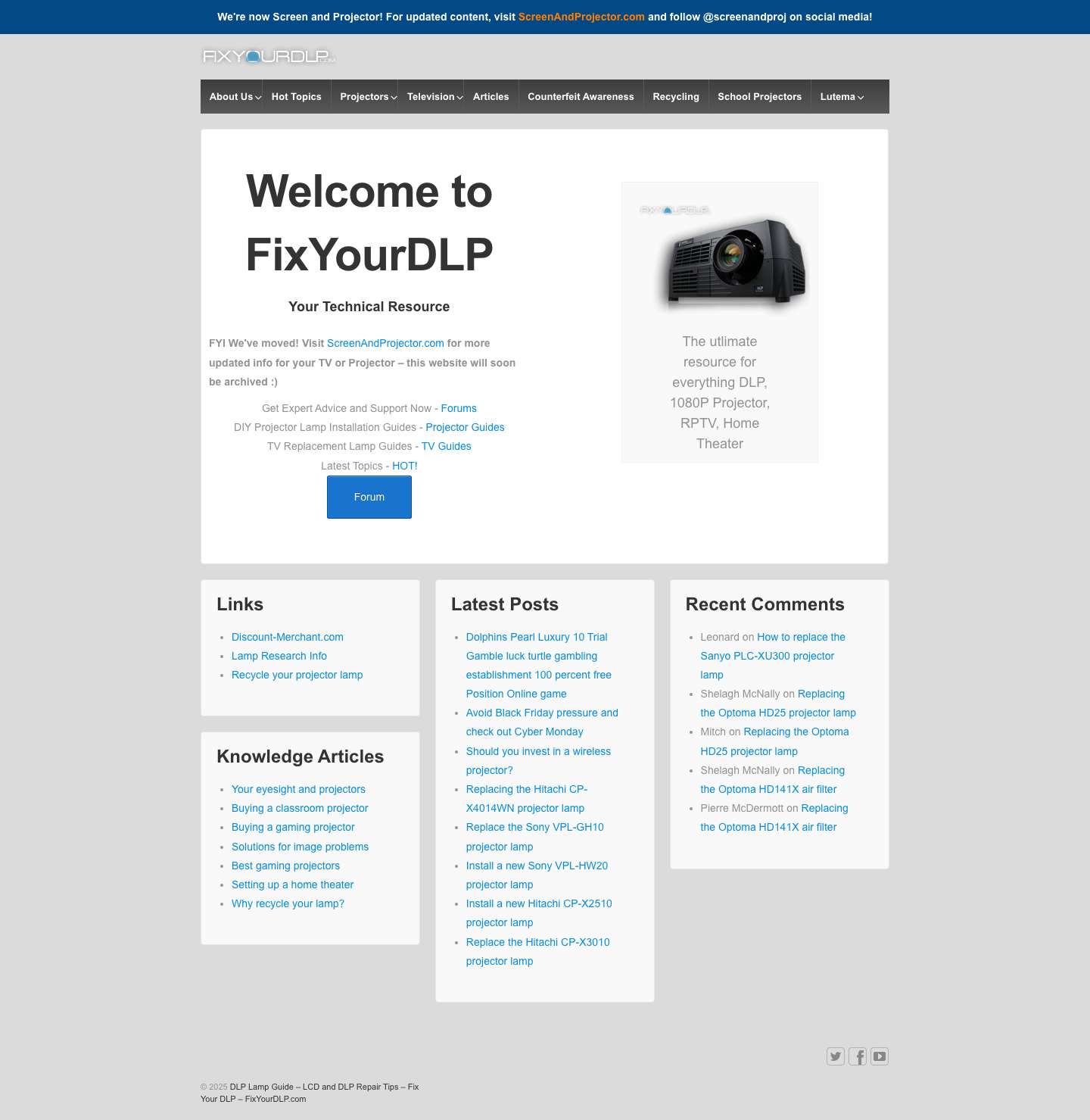 Contribute - DLP Lamp Guide - LCD and DLP Repair Tips - Fix Your DLP - FixYourDLP.com - Full Screenshot