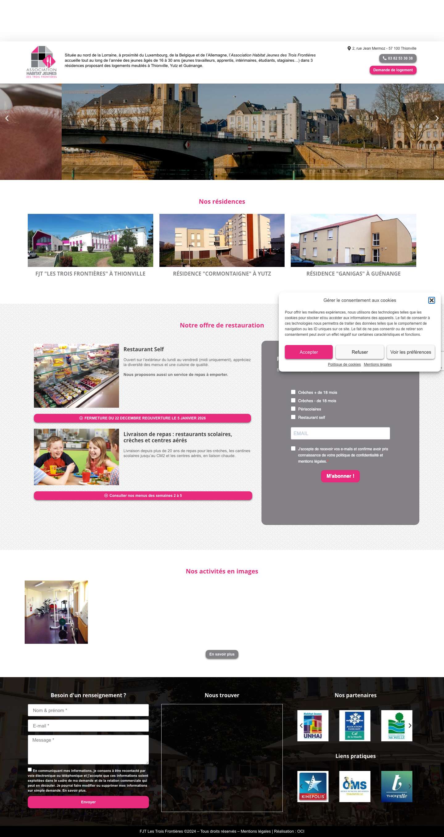 Foyer des Jeunes Travailleurs des 3 Frontières à Thionville - Full Screenshot