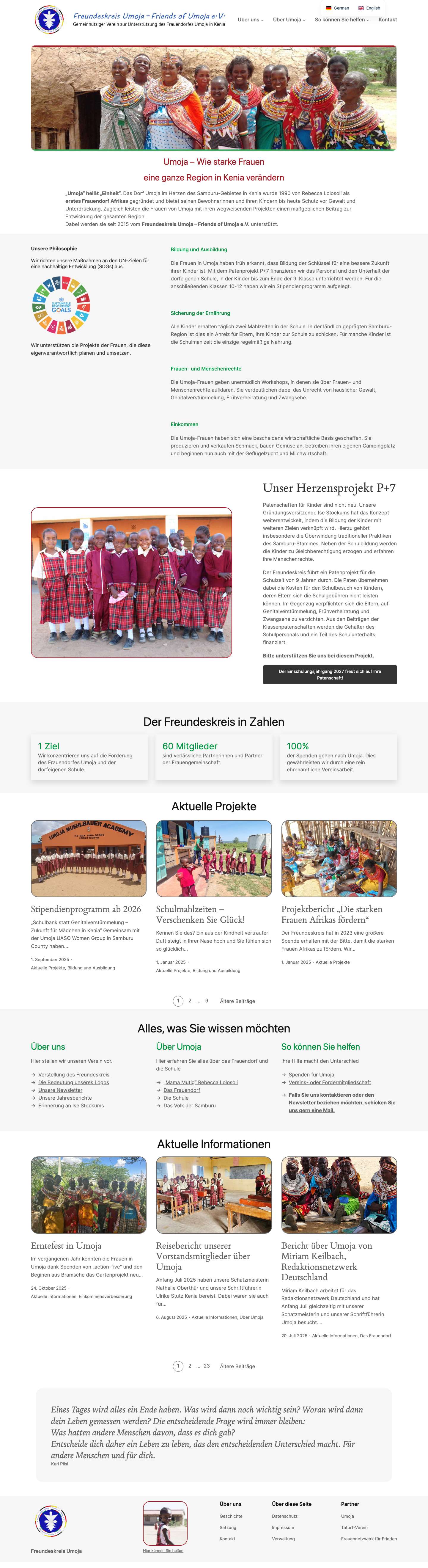 Freundeskreis Umoja – Umoja, Rebecca Lolosoli, Freundeskreis Umoja e.V. - Full Screenshot