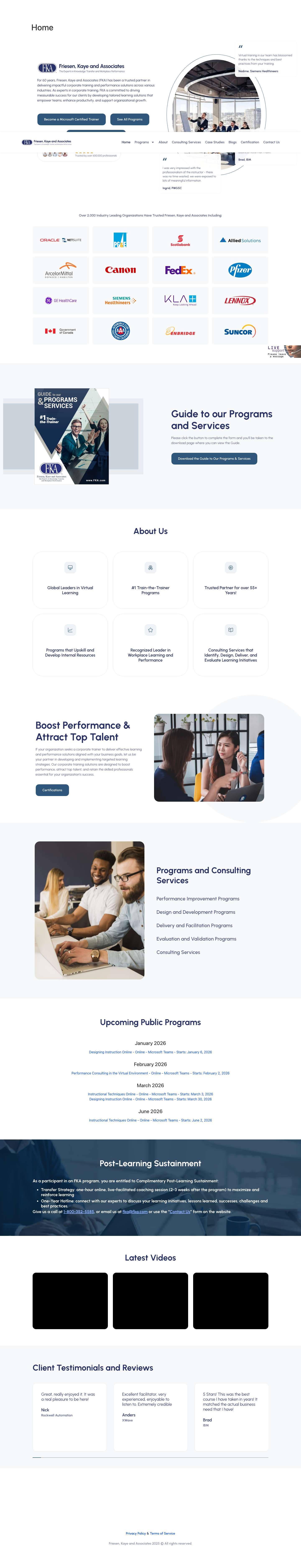 Expert Corporate Trainer Services | FKA Corporate Training - Full Screenshot